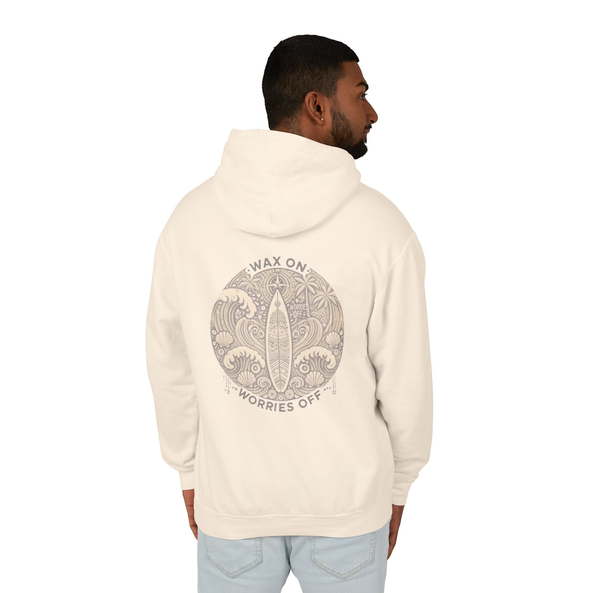 Vintage 'Wax On' Hoodie - Sand