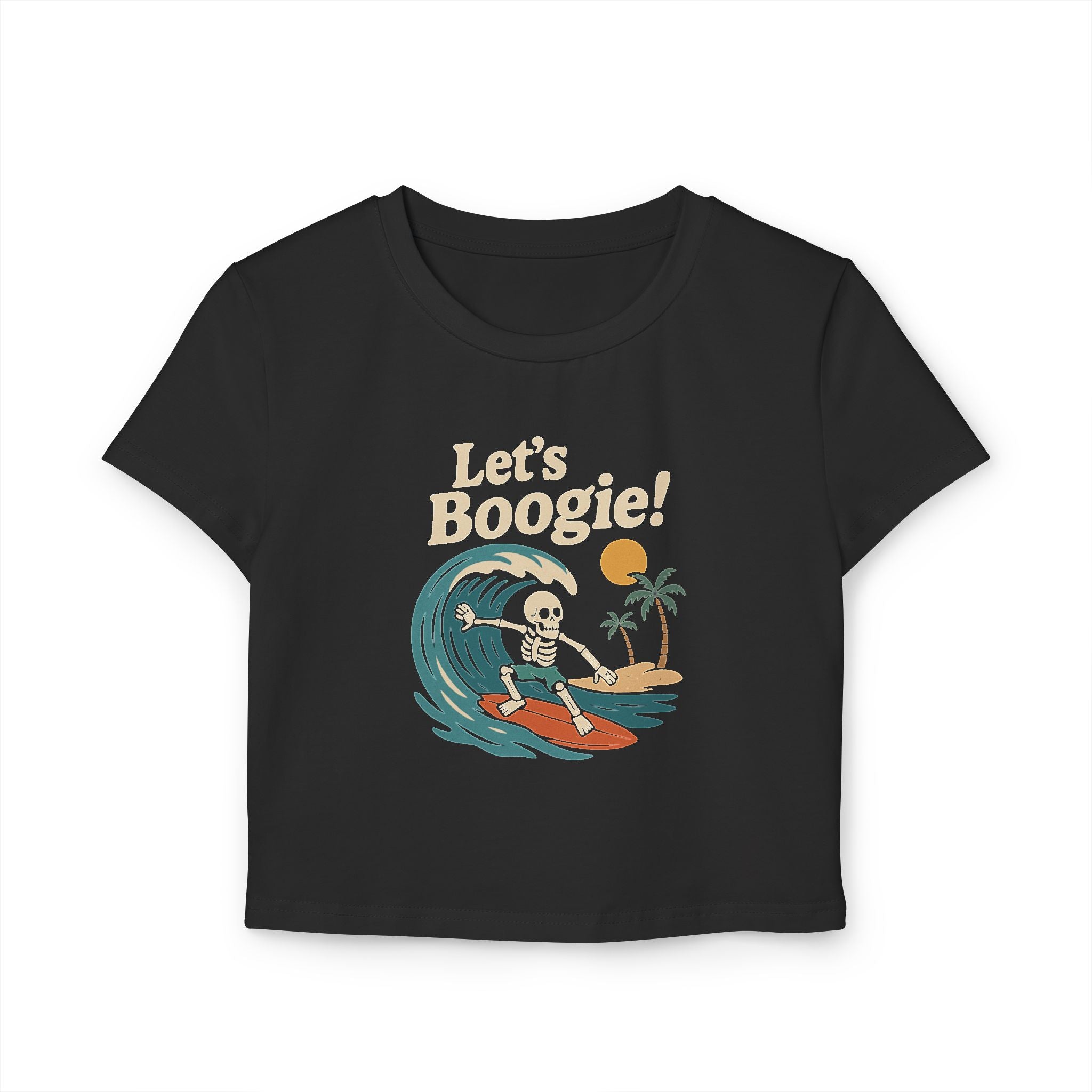 Skully 'Let's Boogie!' Cropped Fitted Tee