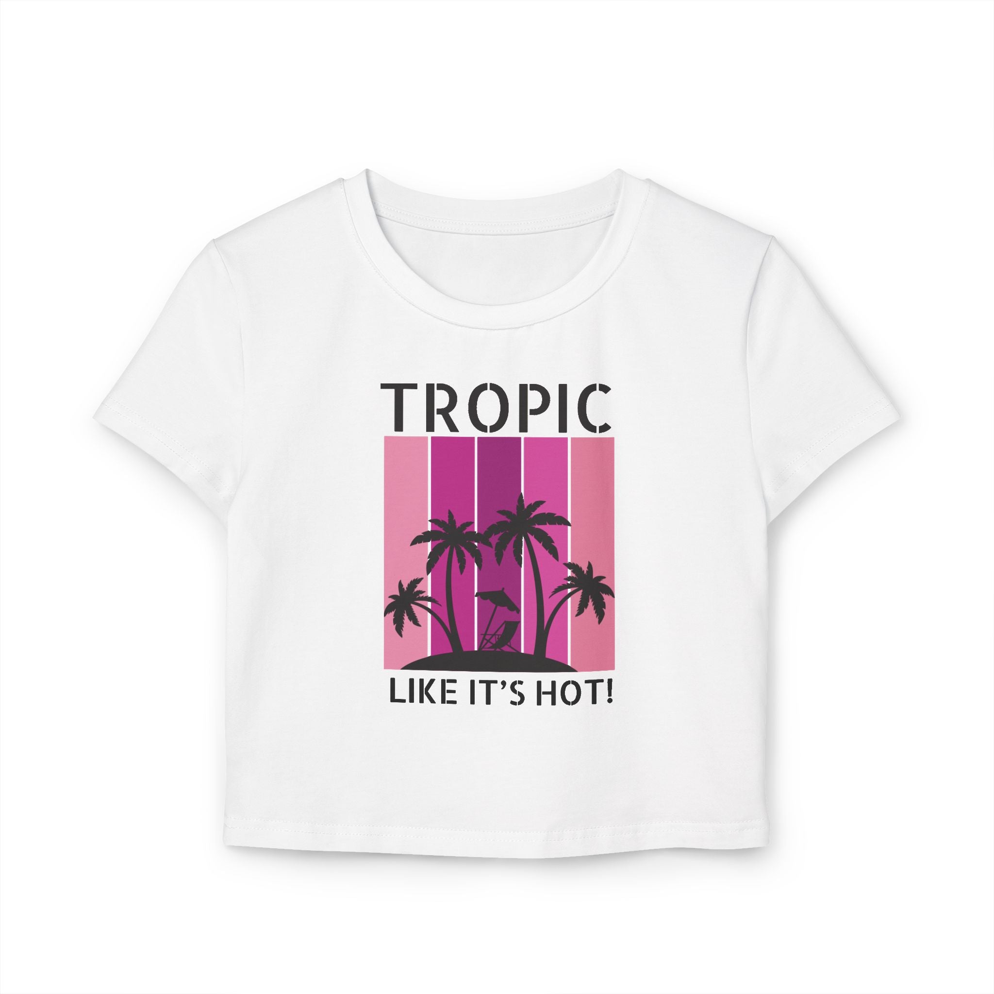 Tropic Panels Cropped Fitted Tee - Hot Summer Pink