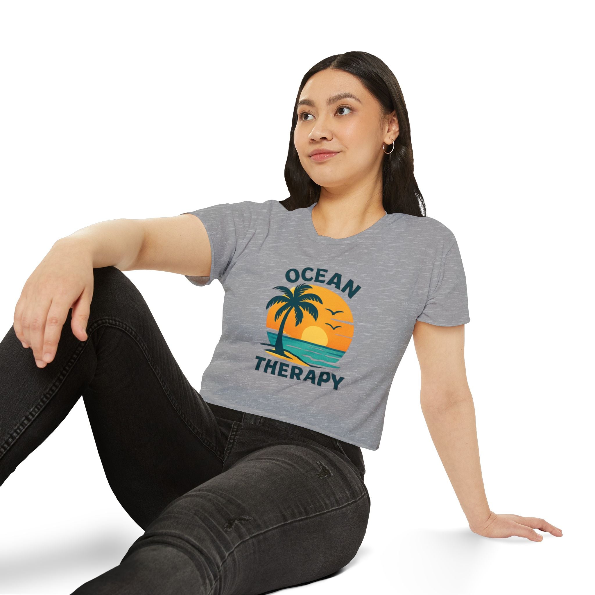 Ocean Therapy Festival Crop Top - Sand & Sea