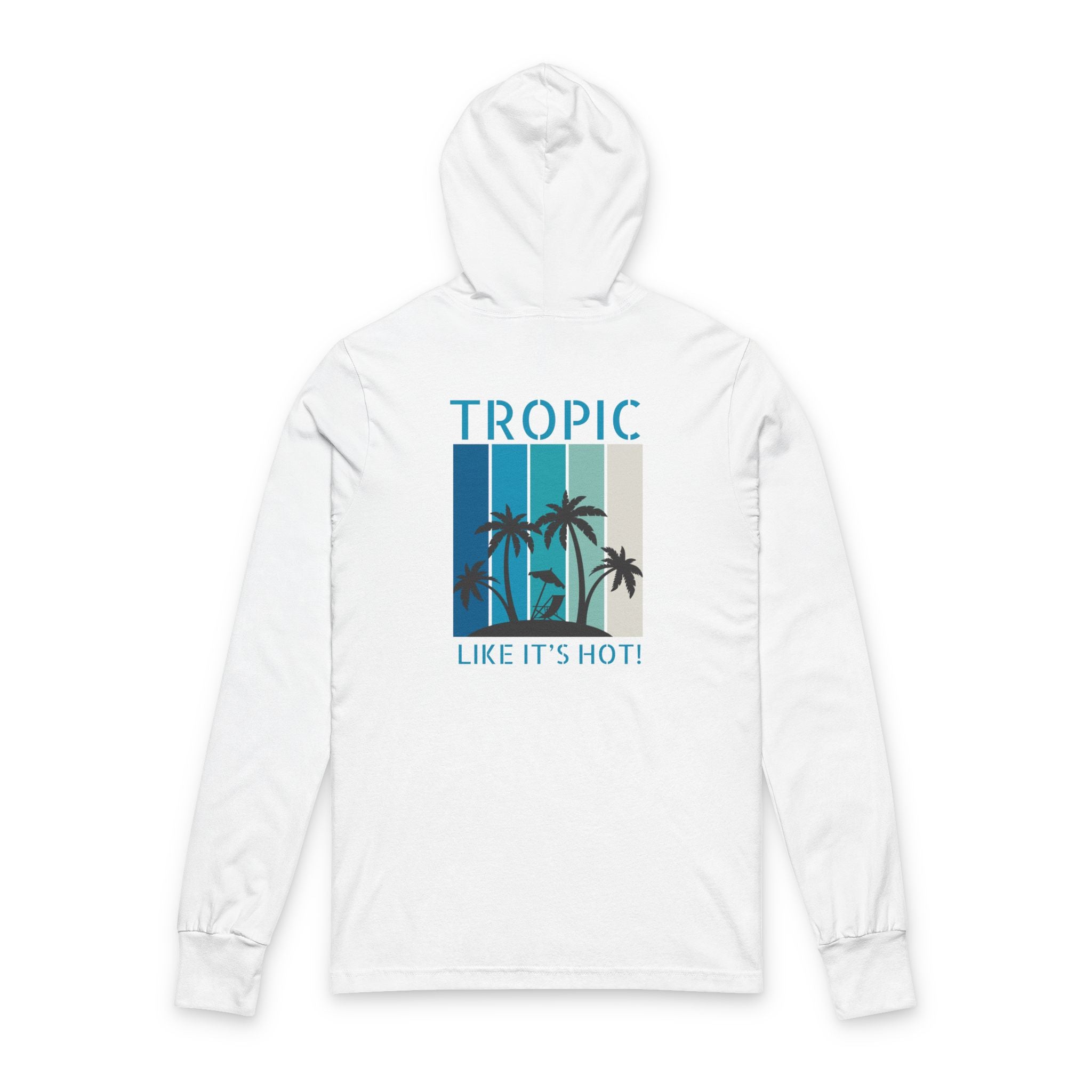 Tropic Panels Long Sleeve Hooded Tee - Big Blue Sky