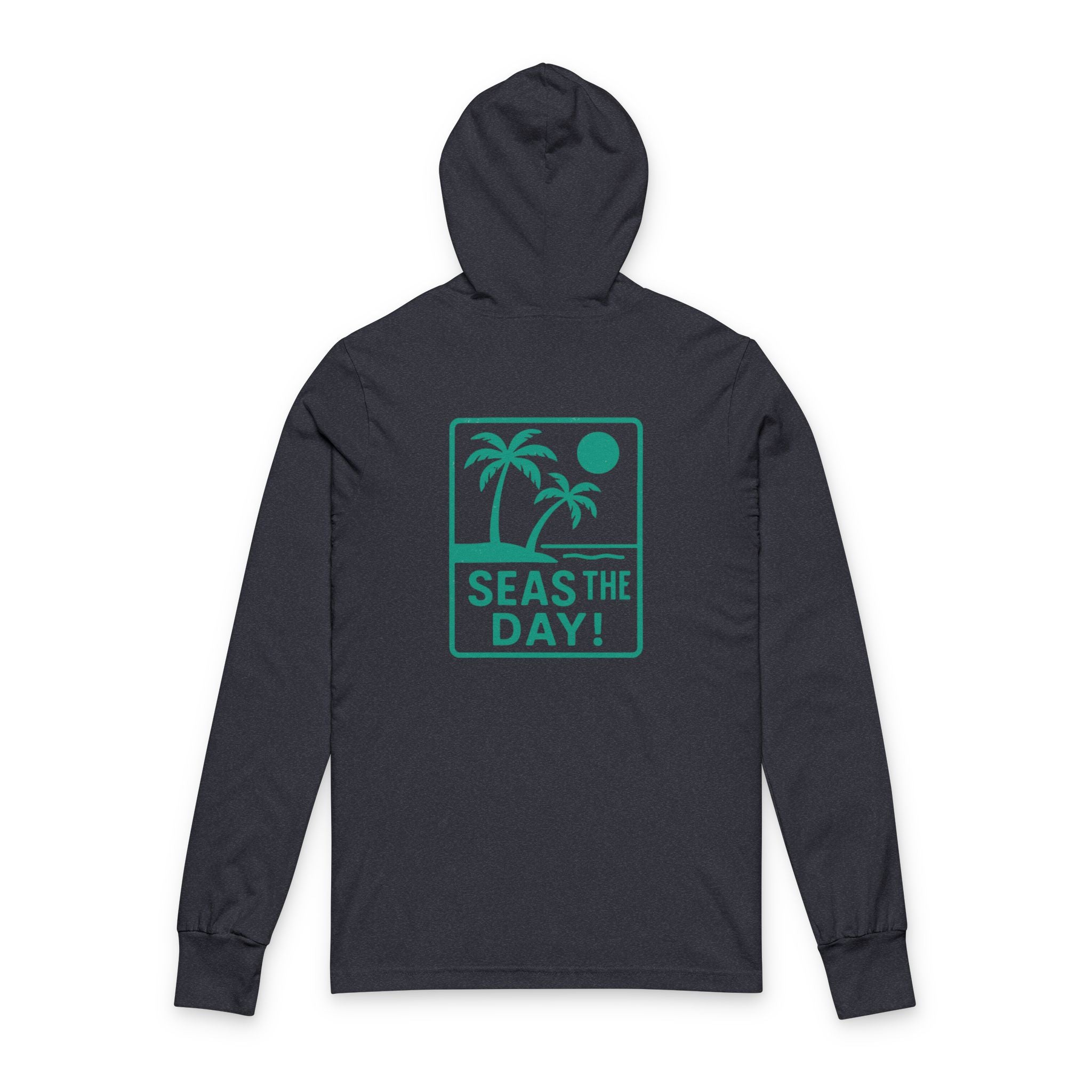 Tropic Beach 'Seas the Day' Long Sleeve Hooded Tee - Seafoam Green