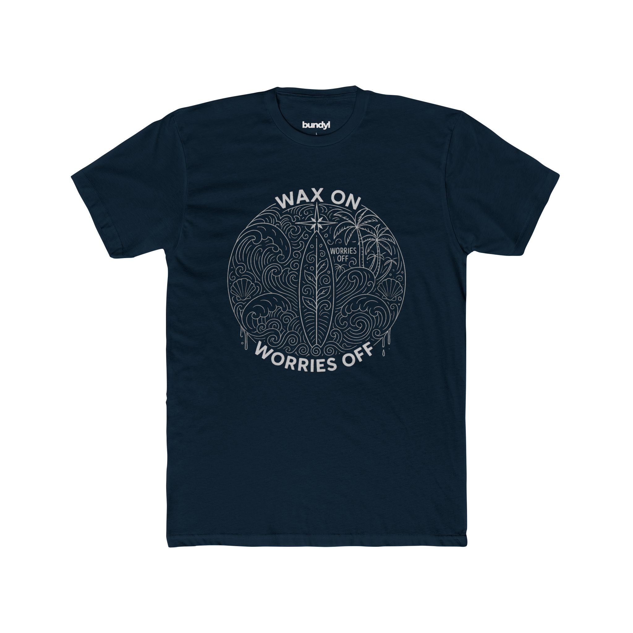 Vintage 'Wax On' Fitted Tee - Pencil White