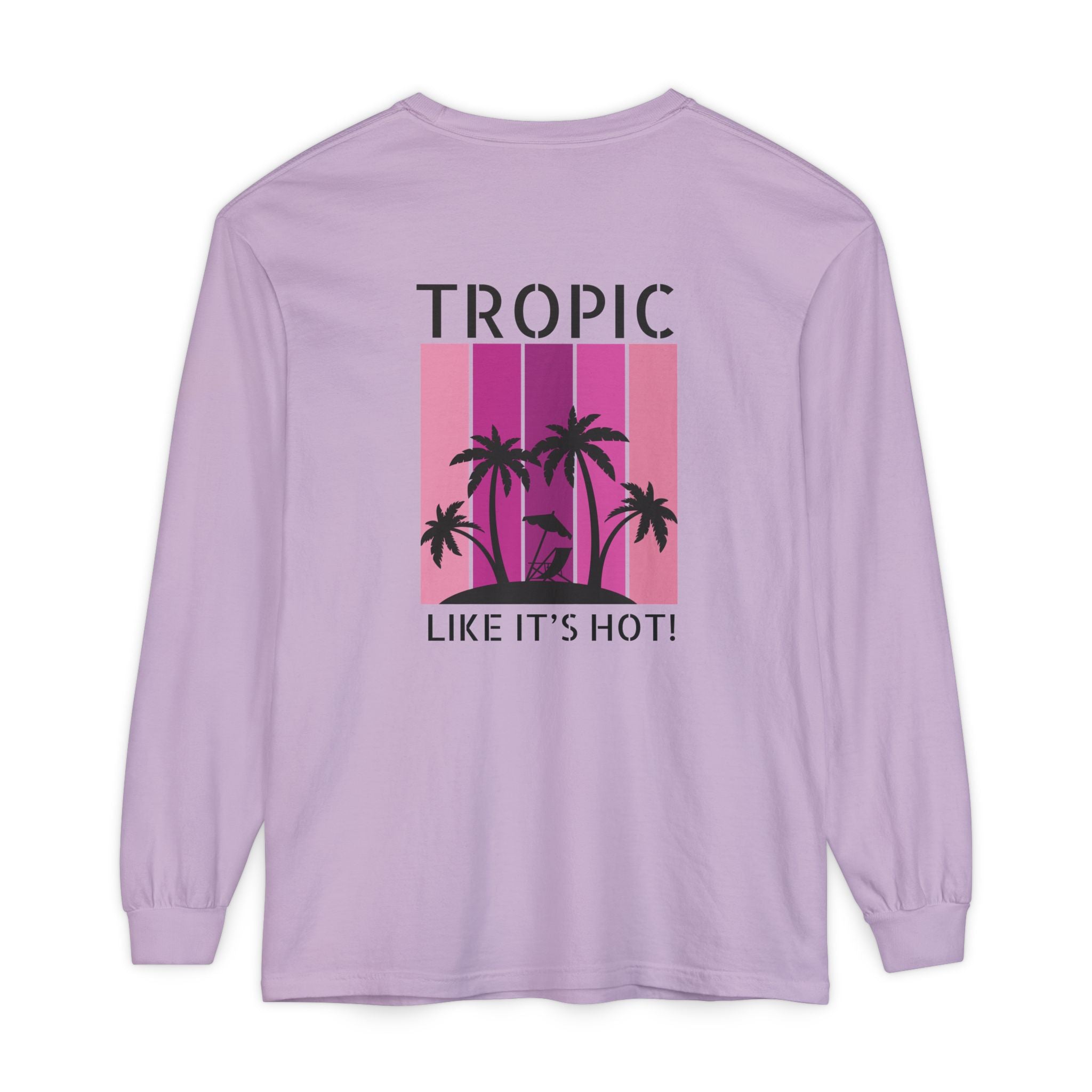 Tropic Panels Long Sleeve Tee - Hot Summer Pink