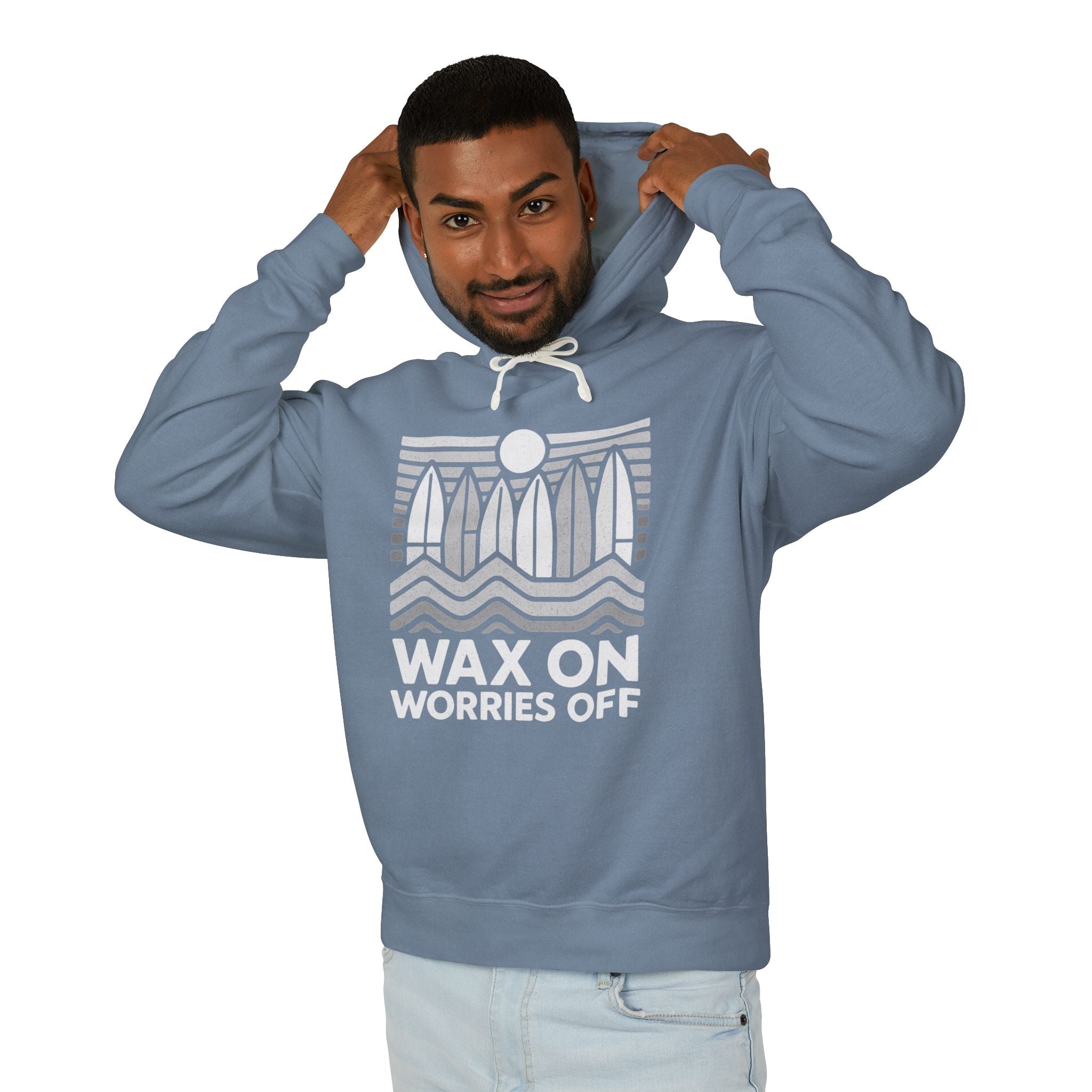 Boards Up 'Wax On' Hoodie - Wave White