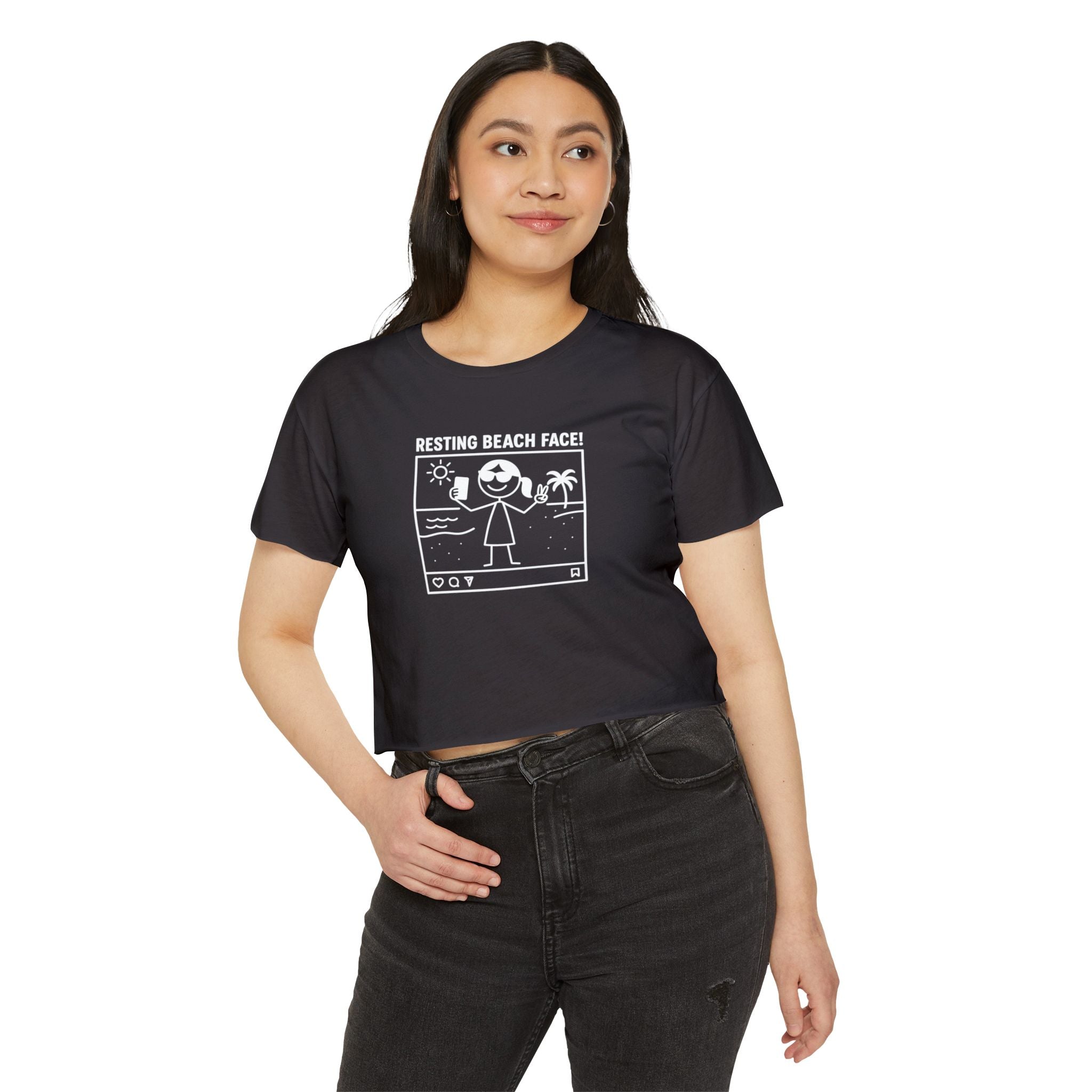 Resting Beach Face! Festival Crop Top - Selfie Girl