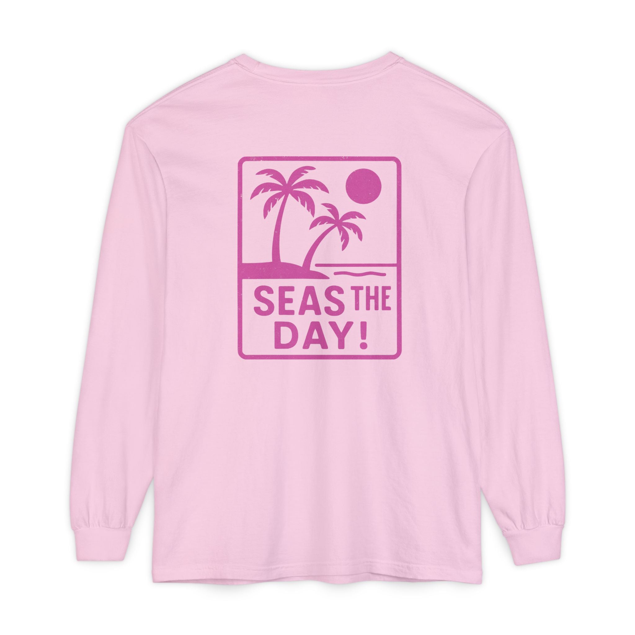 Tropic Beach 'Seas the Day' Long Sleeve Tee - Hot Summer Pink