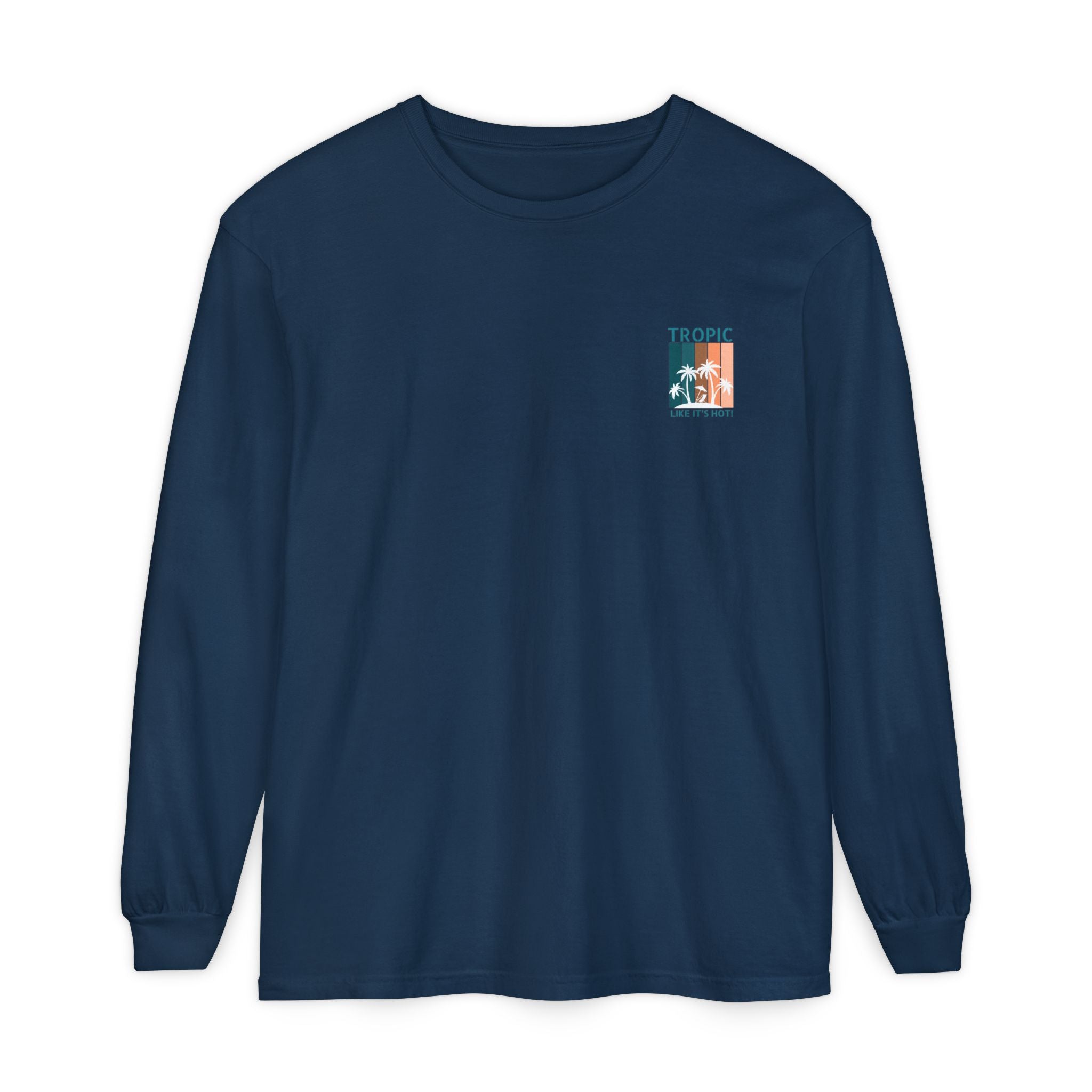 Tropic Panels Long Sleeve Tee - Peaches & Cream