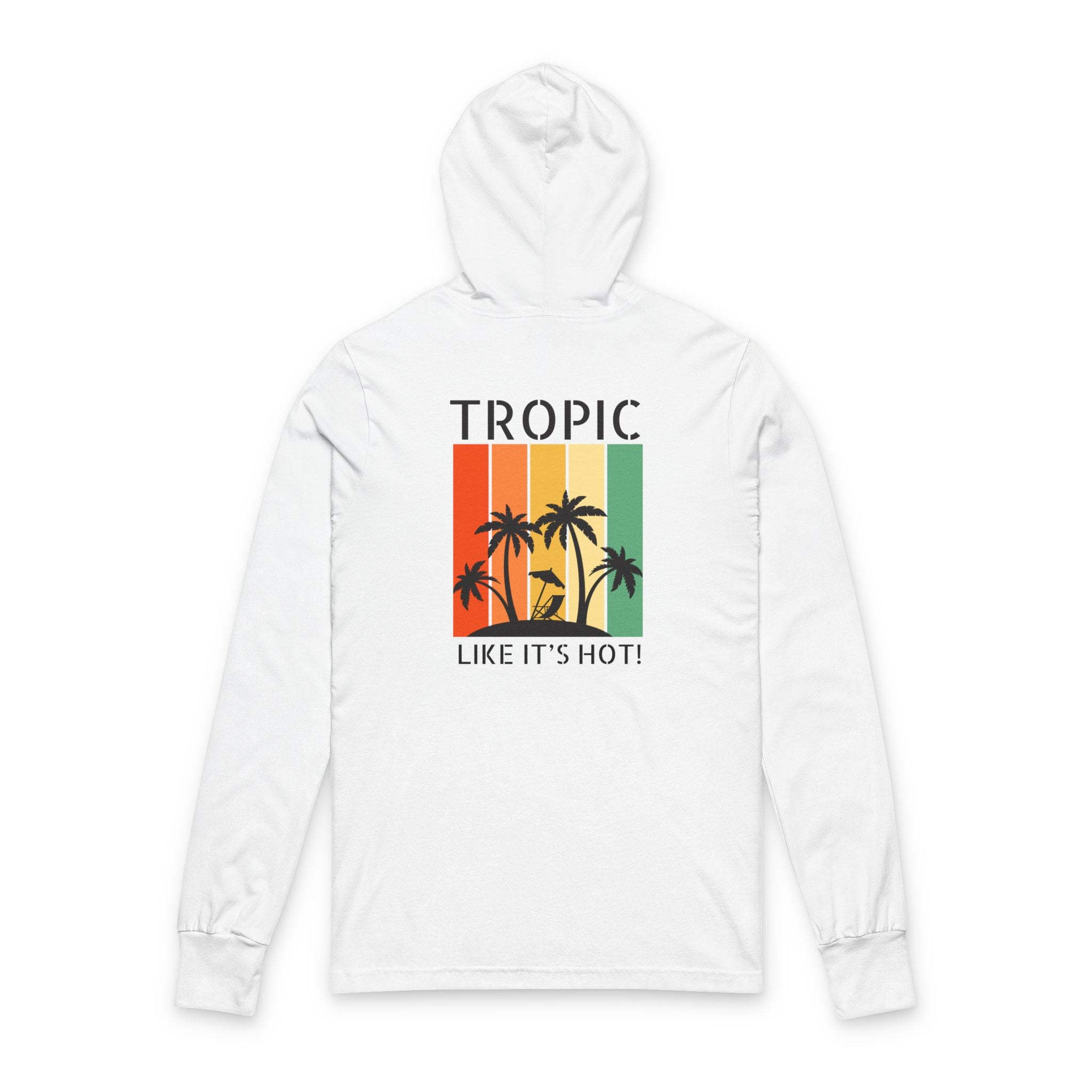 Tropic Panels Long Sleeve Hooded Tee - Rainbow Sunset