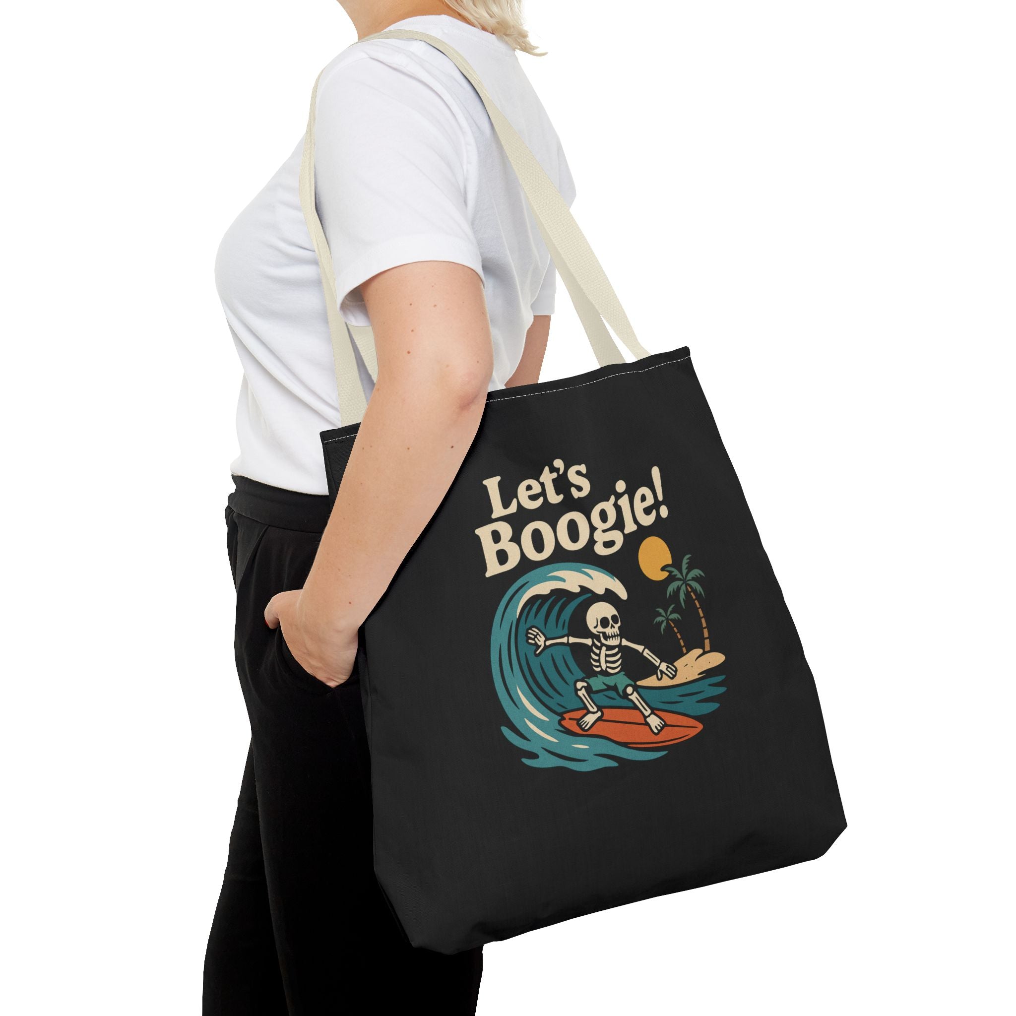 Skully 'Let's Boogie' Beach Canvas Tote Bag - 18x18