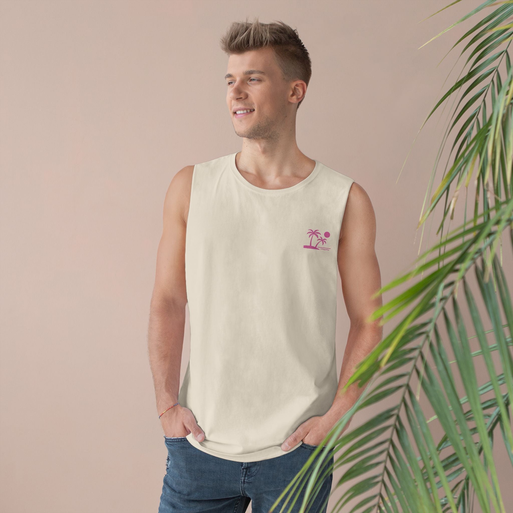 Tropic Beach 'Seas the Day' Chill Tank - Hot Summer Pink