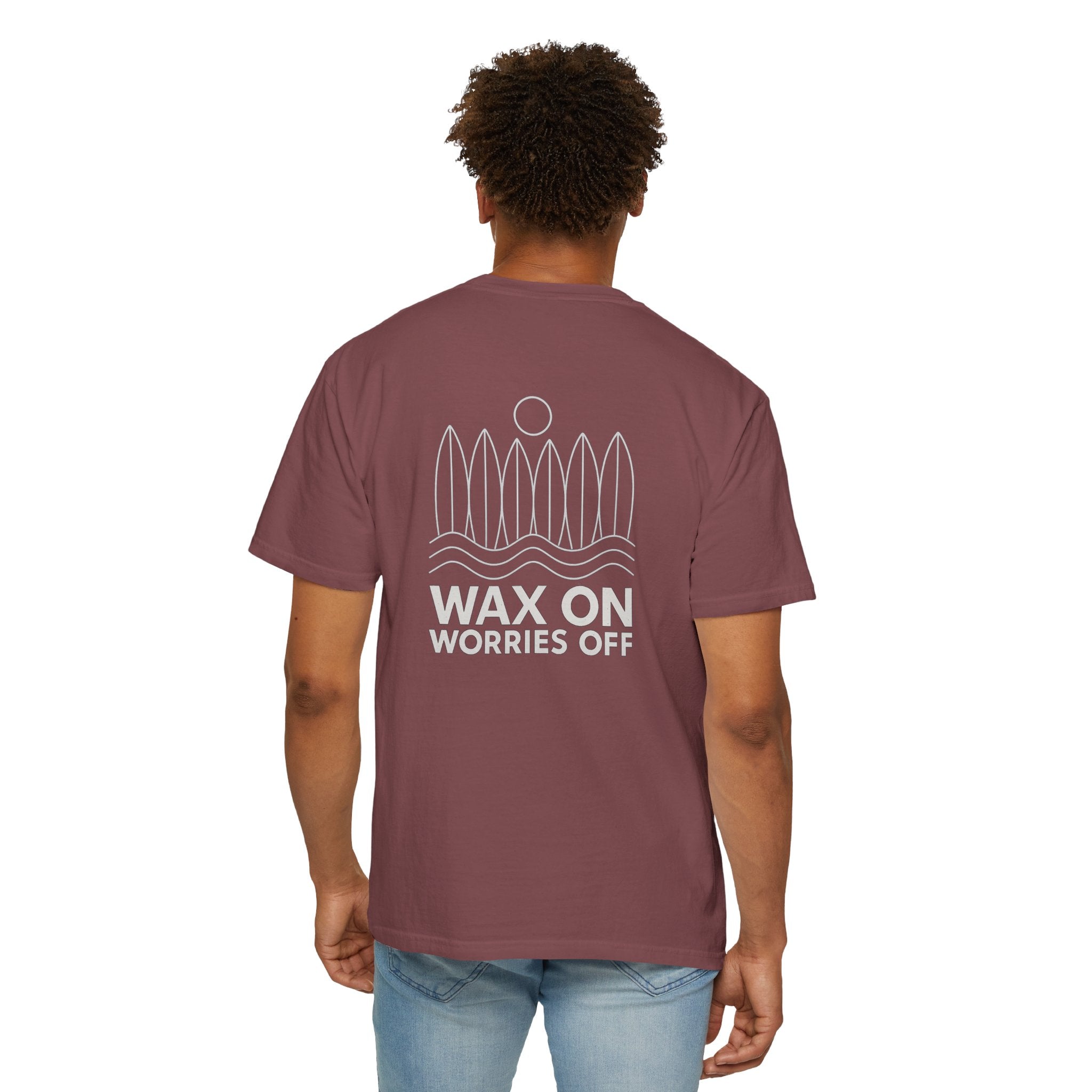 Boards Up 'Wax On' Relaxed Tee - White Outline