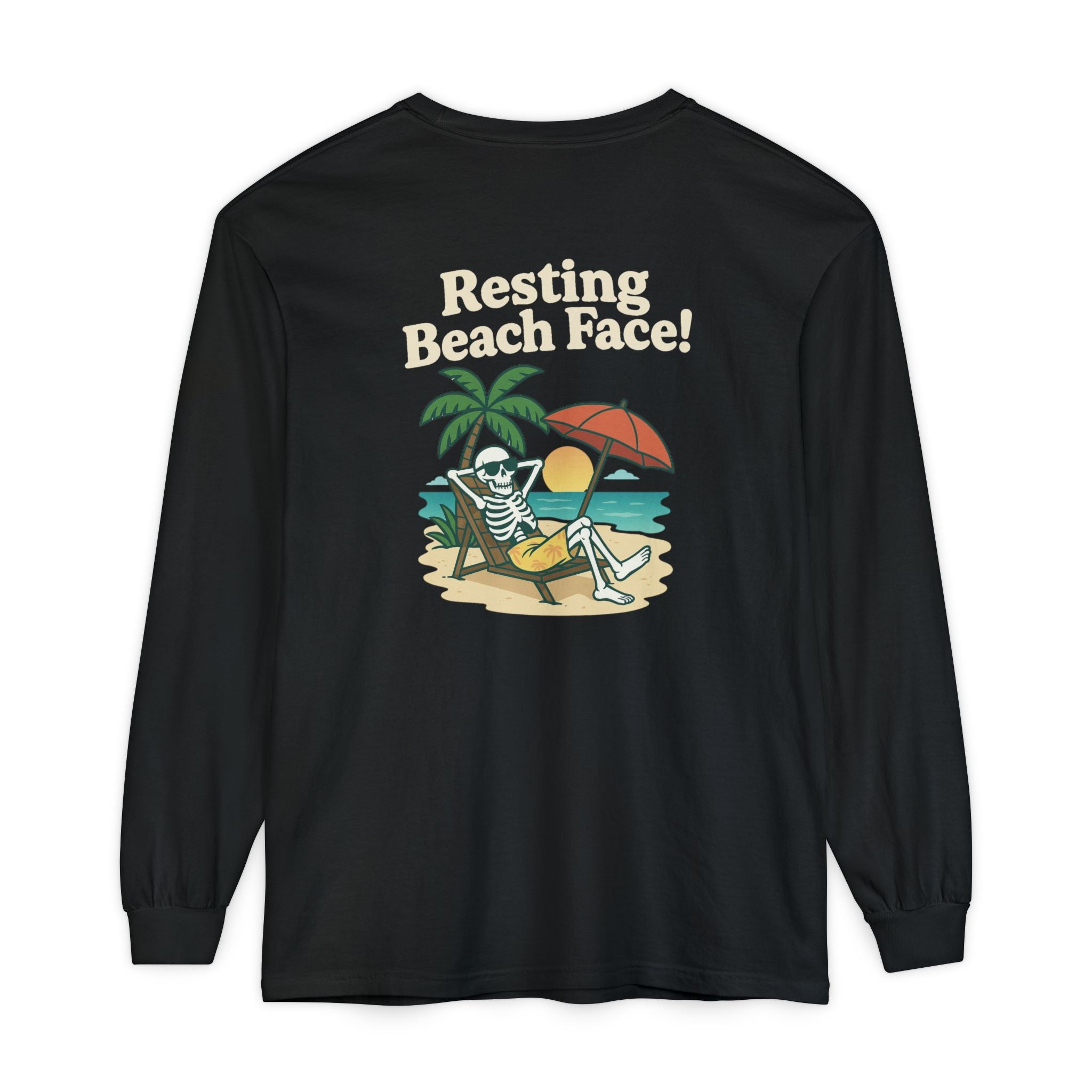 Skully 'Resting Beach Face' Long Sleeve Tee - Classic