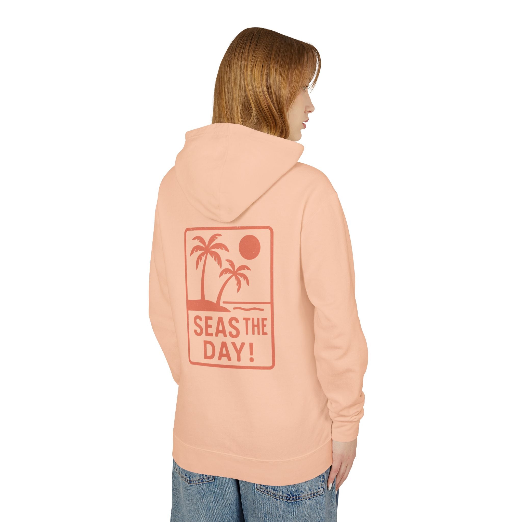 Tropic Beach 'Seas the Day' Hoodie - Sunset Orange