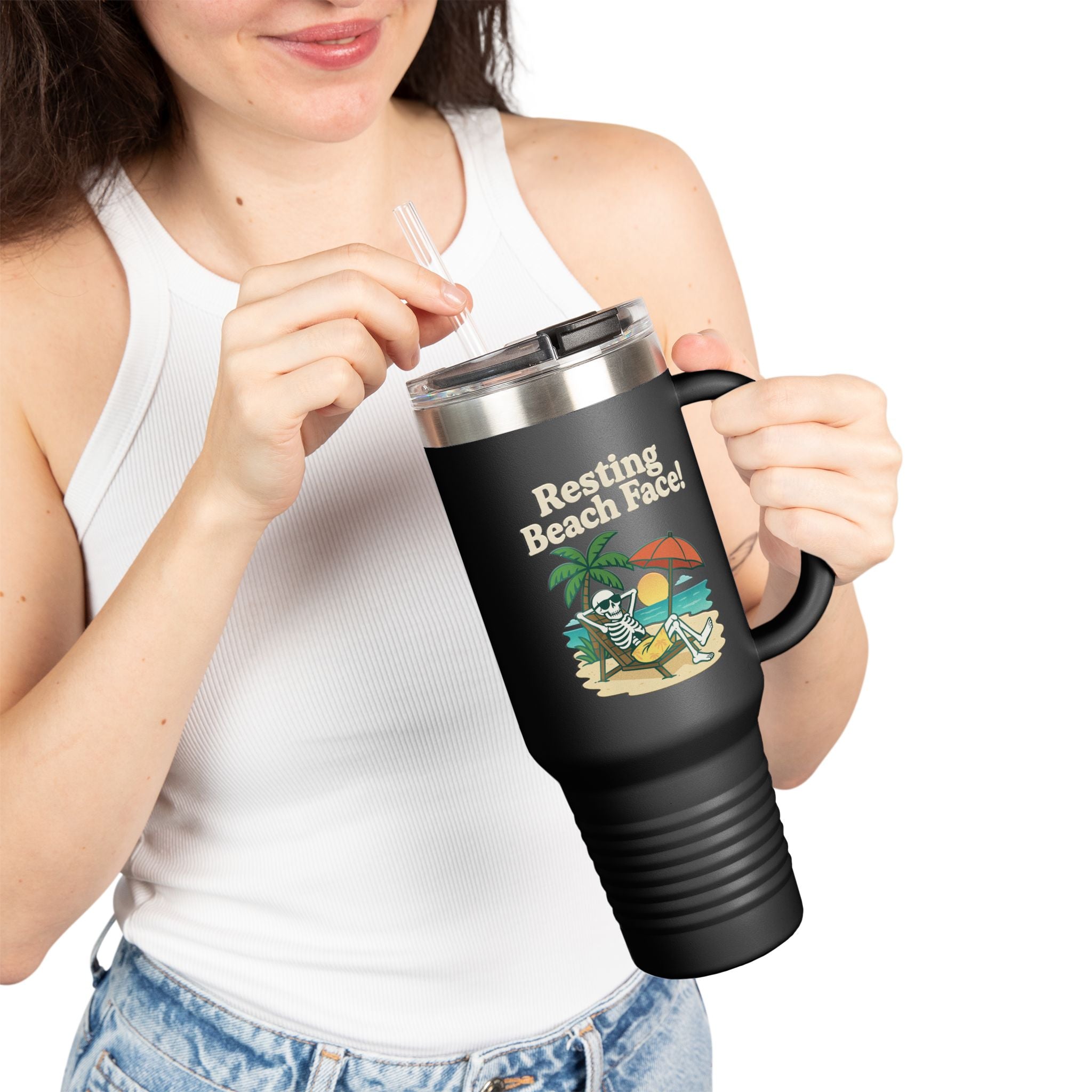 Skully 'Resting Beach Face' Tumbler