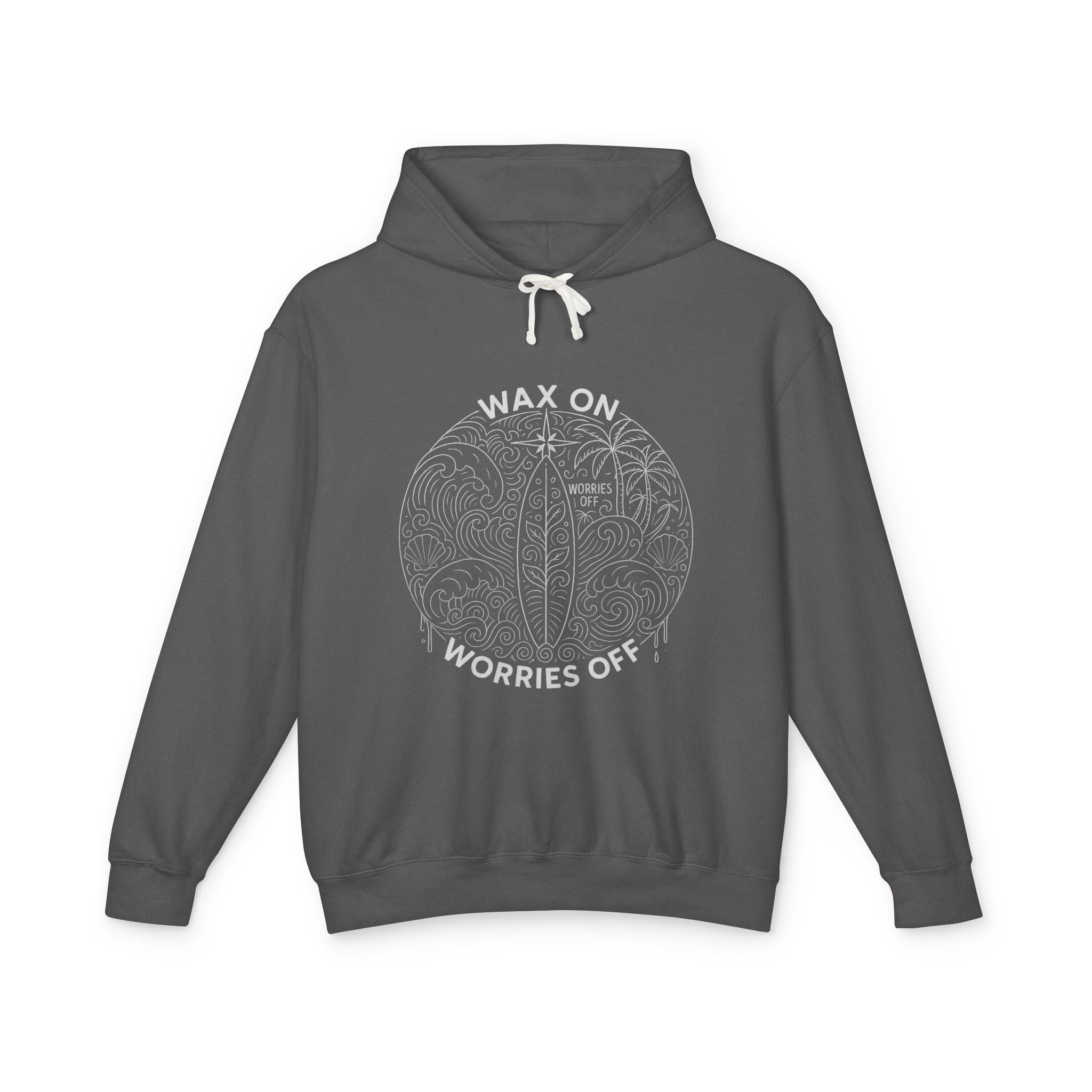 Vintage 'Wax On' Hoodie - Pencil White - Bold Front