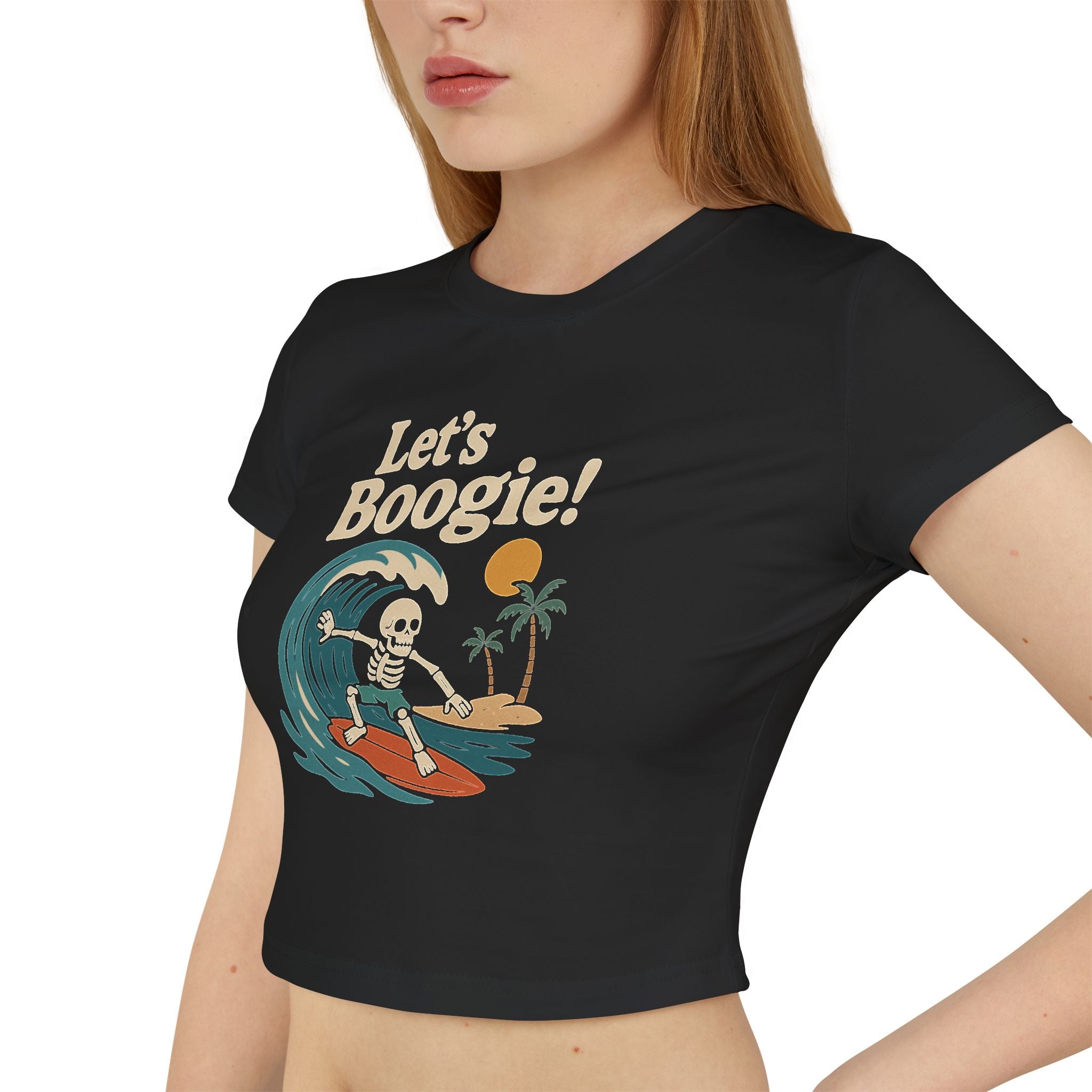 Skully 'Let's Boogie!' Cropped Fitted Tee