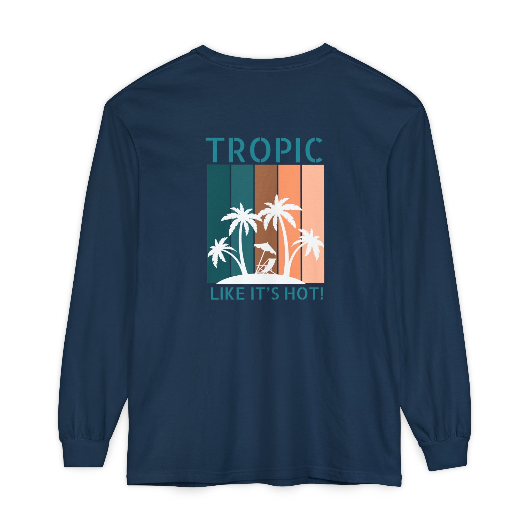 Tropic Panels Long Sleeve Tee - Peaches & Cream