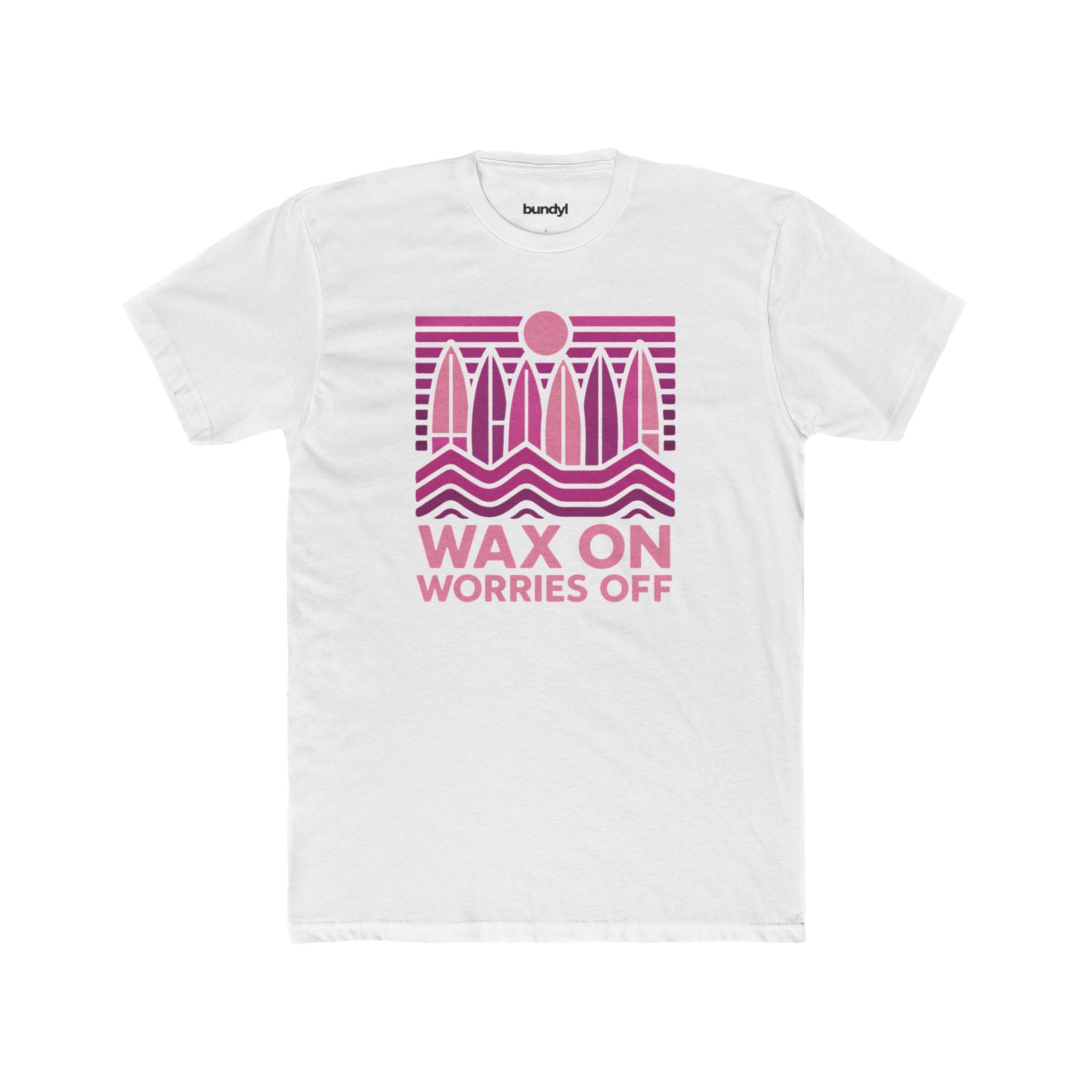 Boards Up 'Wax On' Fitted Tee - Hot Summer Pink