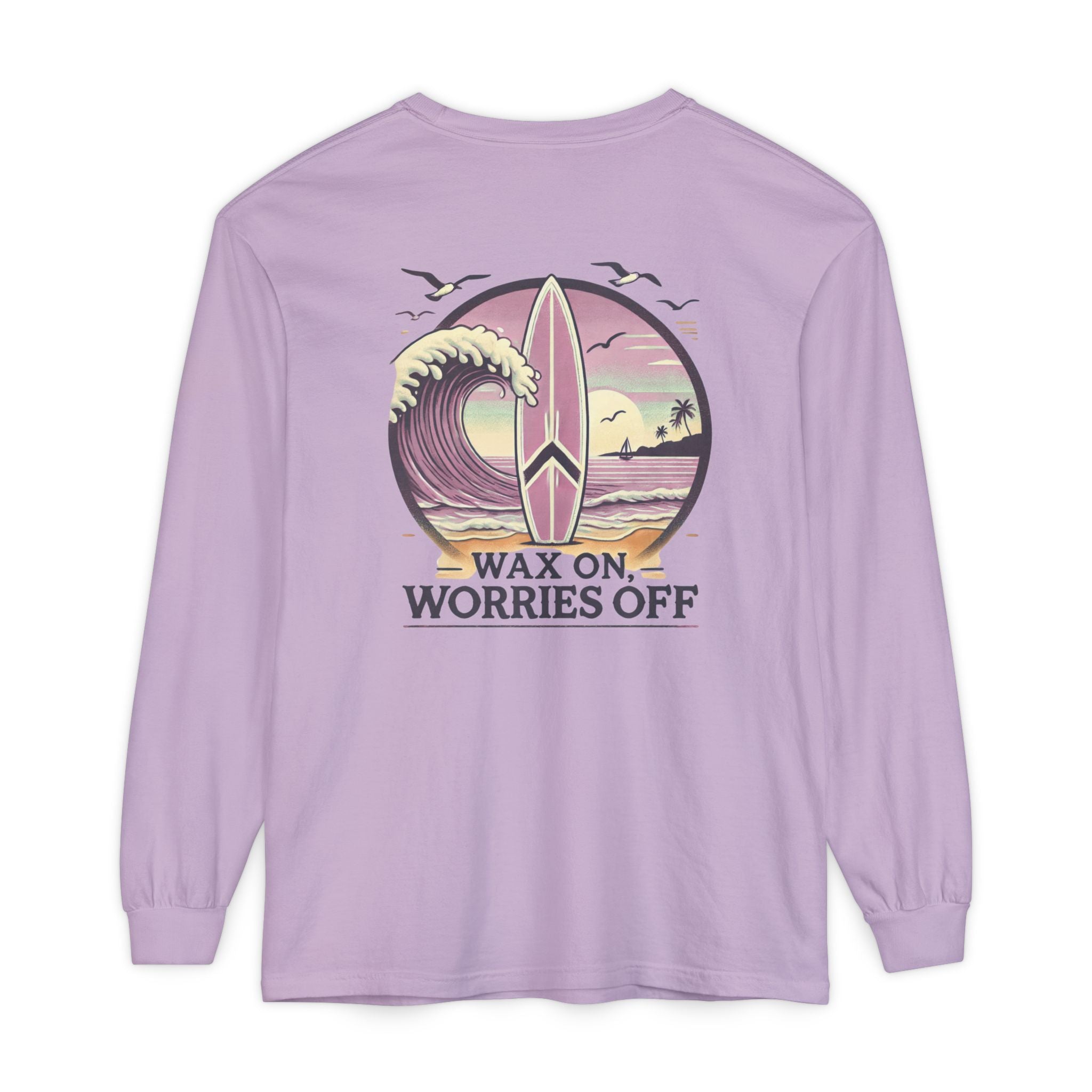 Wave Crest 'Wax On' Long Sleeve Tee - Clamshell Pink