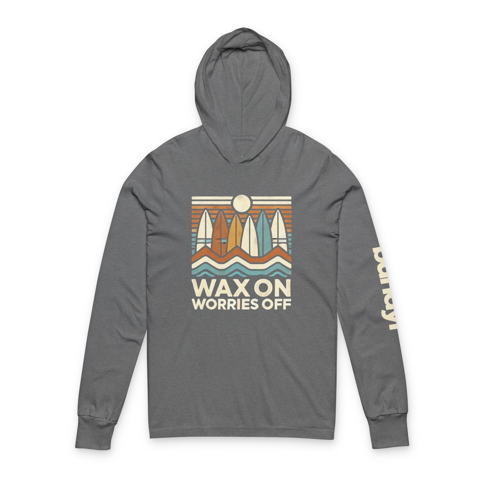 Boards Up 'Wax On' Long Sleeve Hooded Tee - Sand & Sky