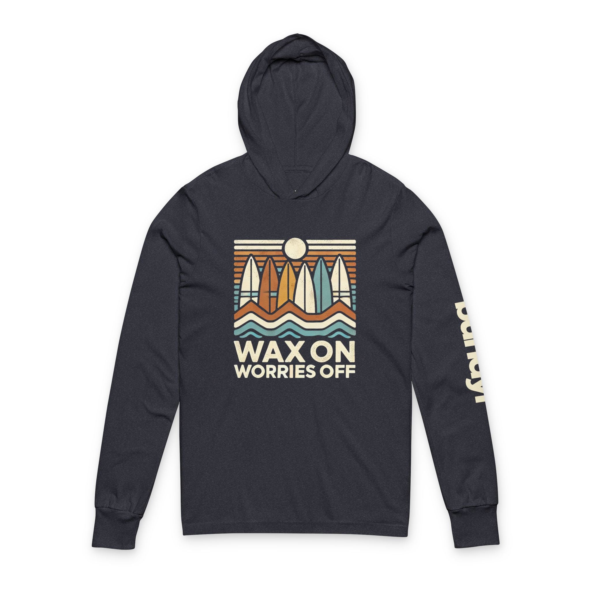 Boards Up 'Wax On' Long Sleeve Hooded Tee - Sand & Sky
