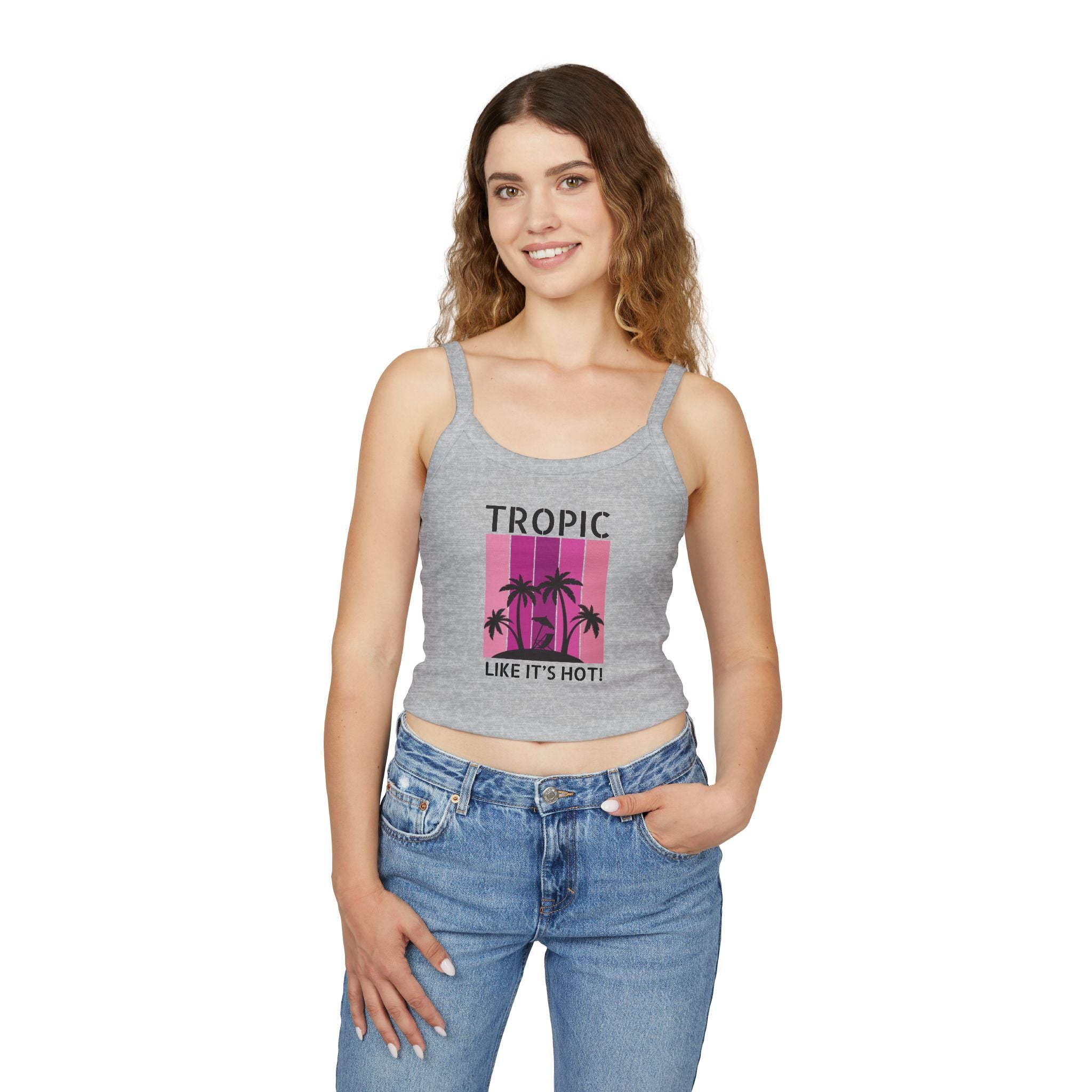 Tropic Panels Spaghetti Strap Tank - Hot Summer Pink