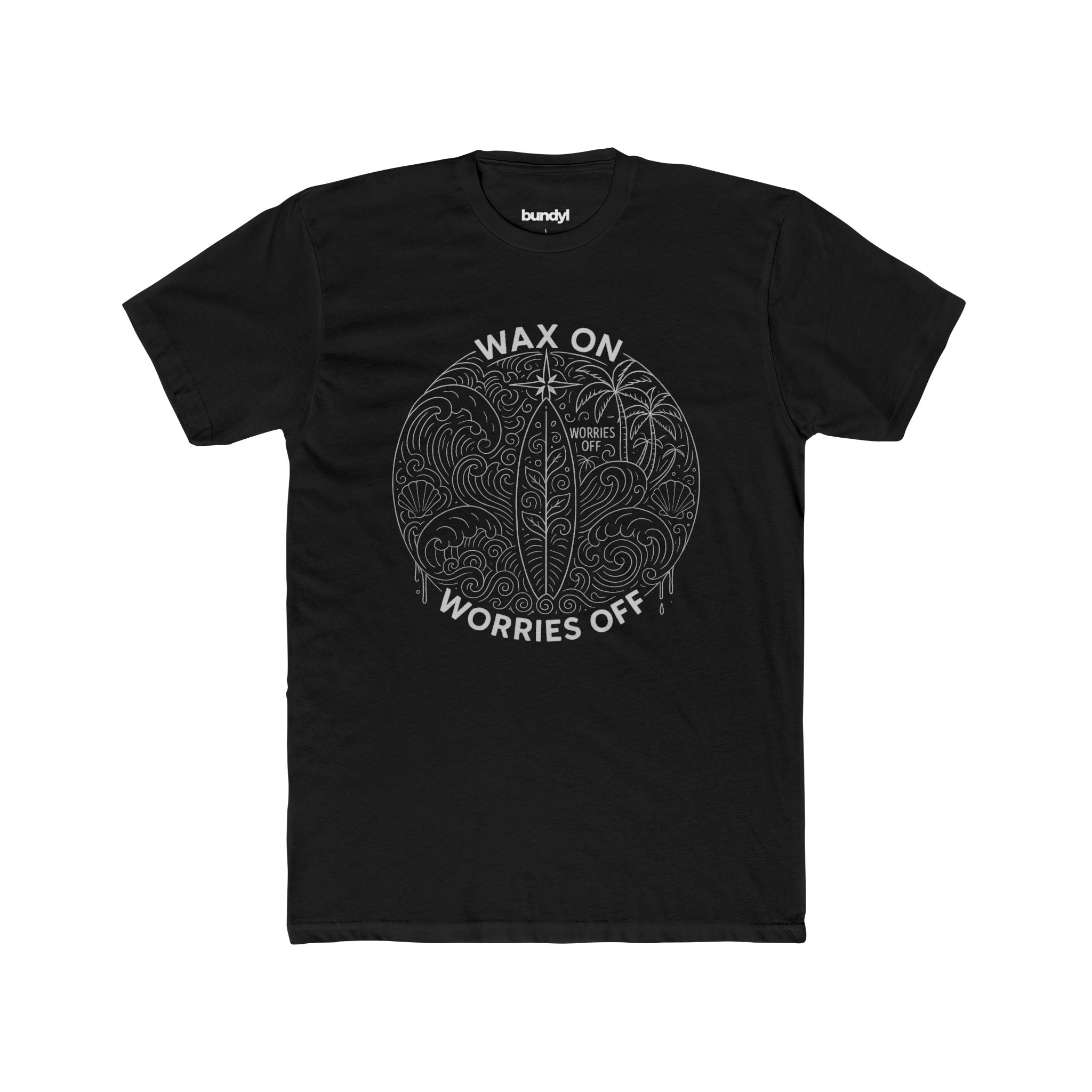 Vintage 'Wax On' Fitted Tee - Pencil White