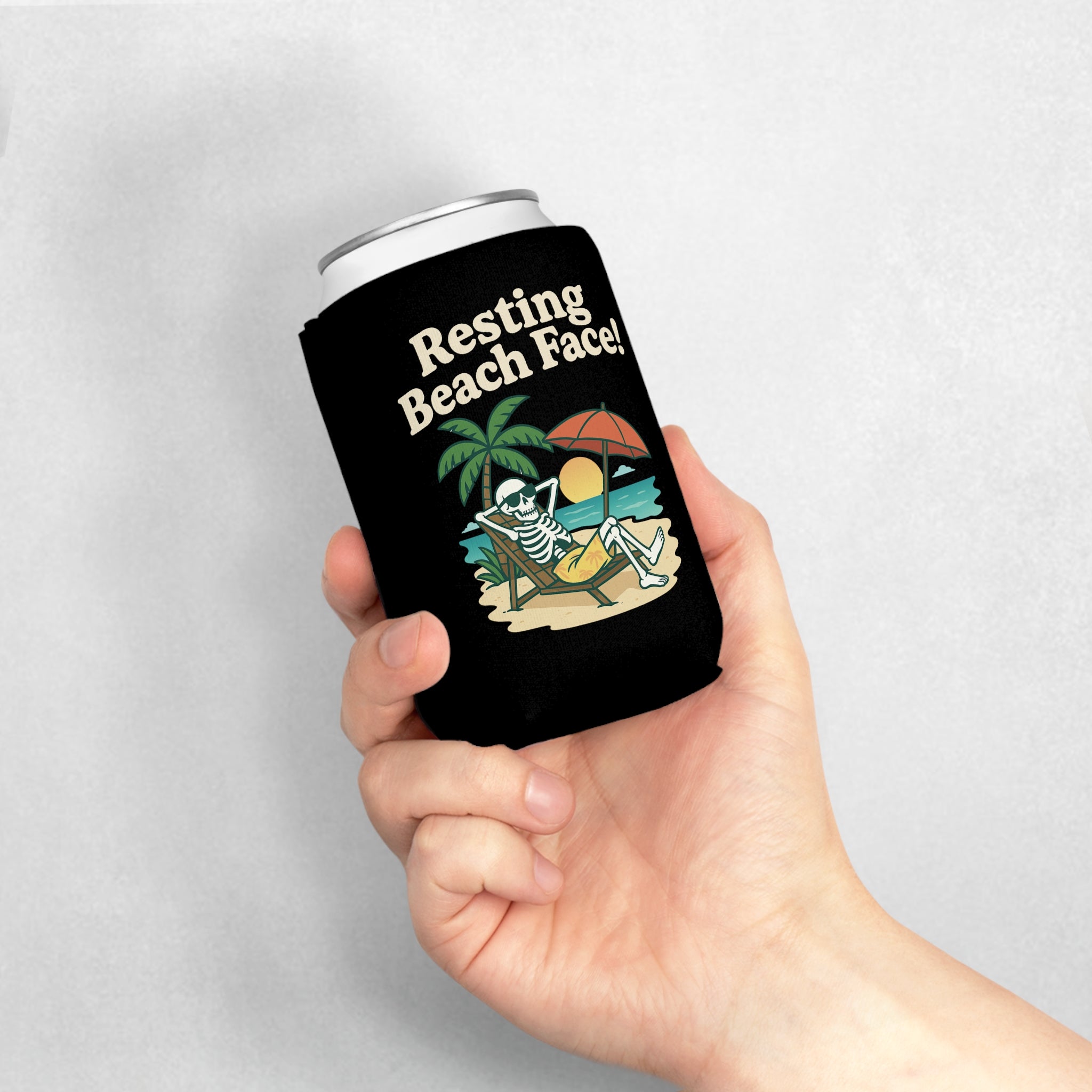 Skully 'Resting Beach Face' Can Cooler