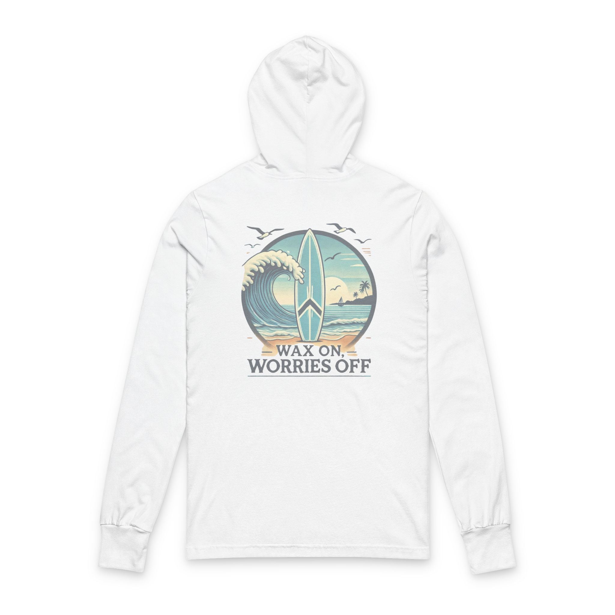 Wave Crest 'Wax On' Long Sleeve Hooded Tee - Acapulco Green