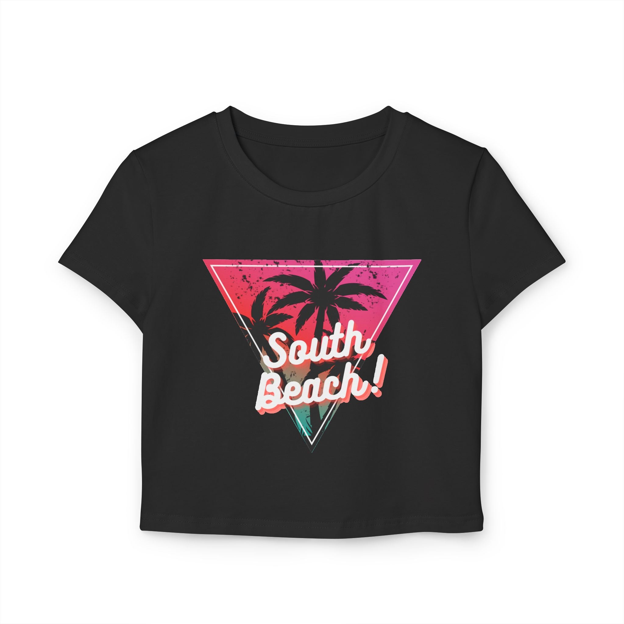 Watermelon Paradise 'South Beach' Cropped Fitted Tee