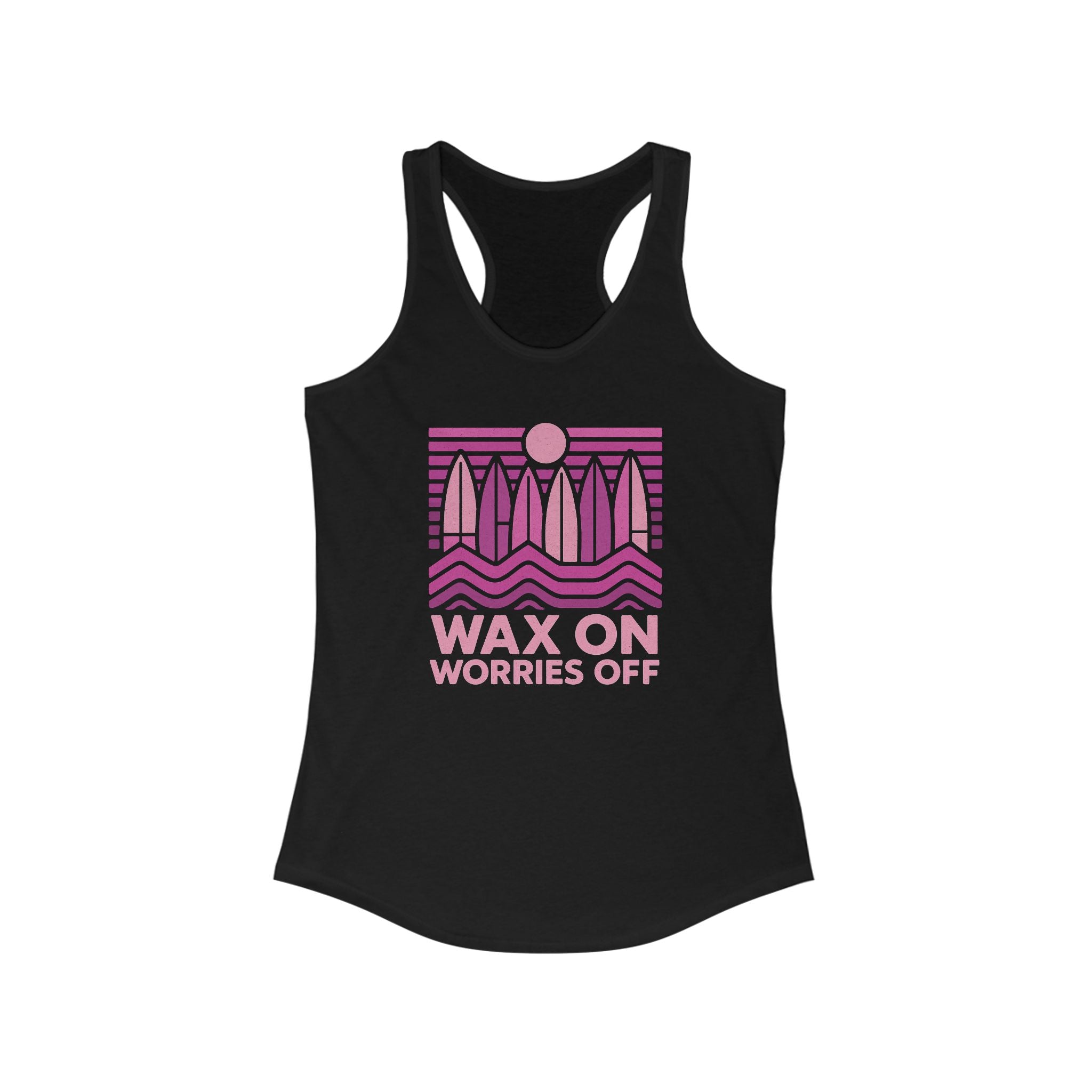 Boards Up 'Wax On' Racerback Tank - Hot Summer Pink