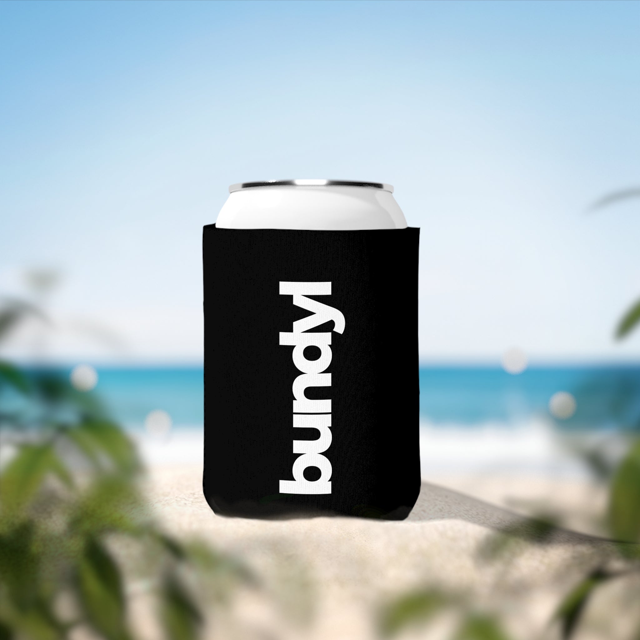 bundyl Logo Can Cooler - White On Black