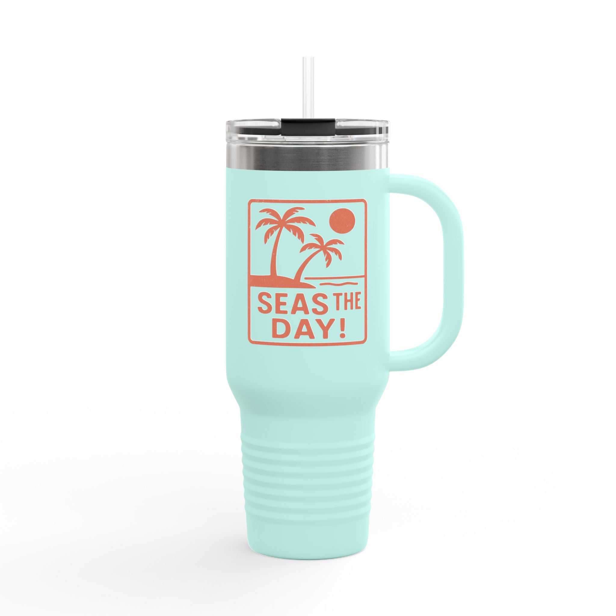 Tropic Beach 'Seas the Day' Tumbler - Sunset Orange