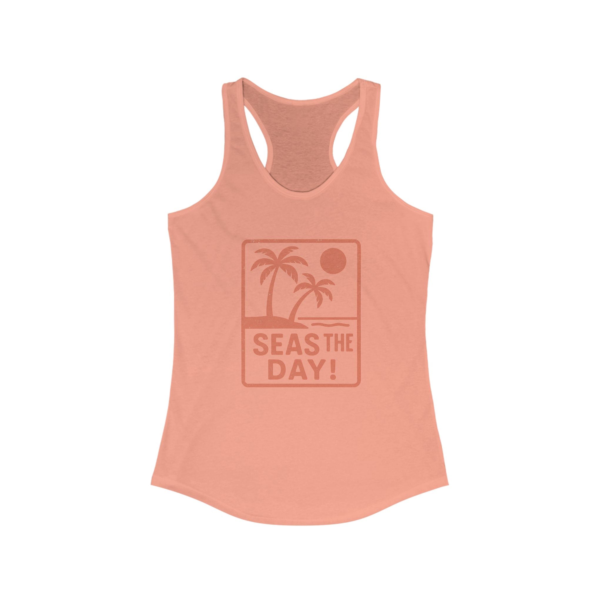 Tropic Beach 'Seas the Day' Racerback Tank - Sunset Orange