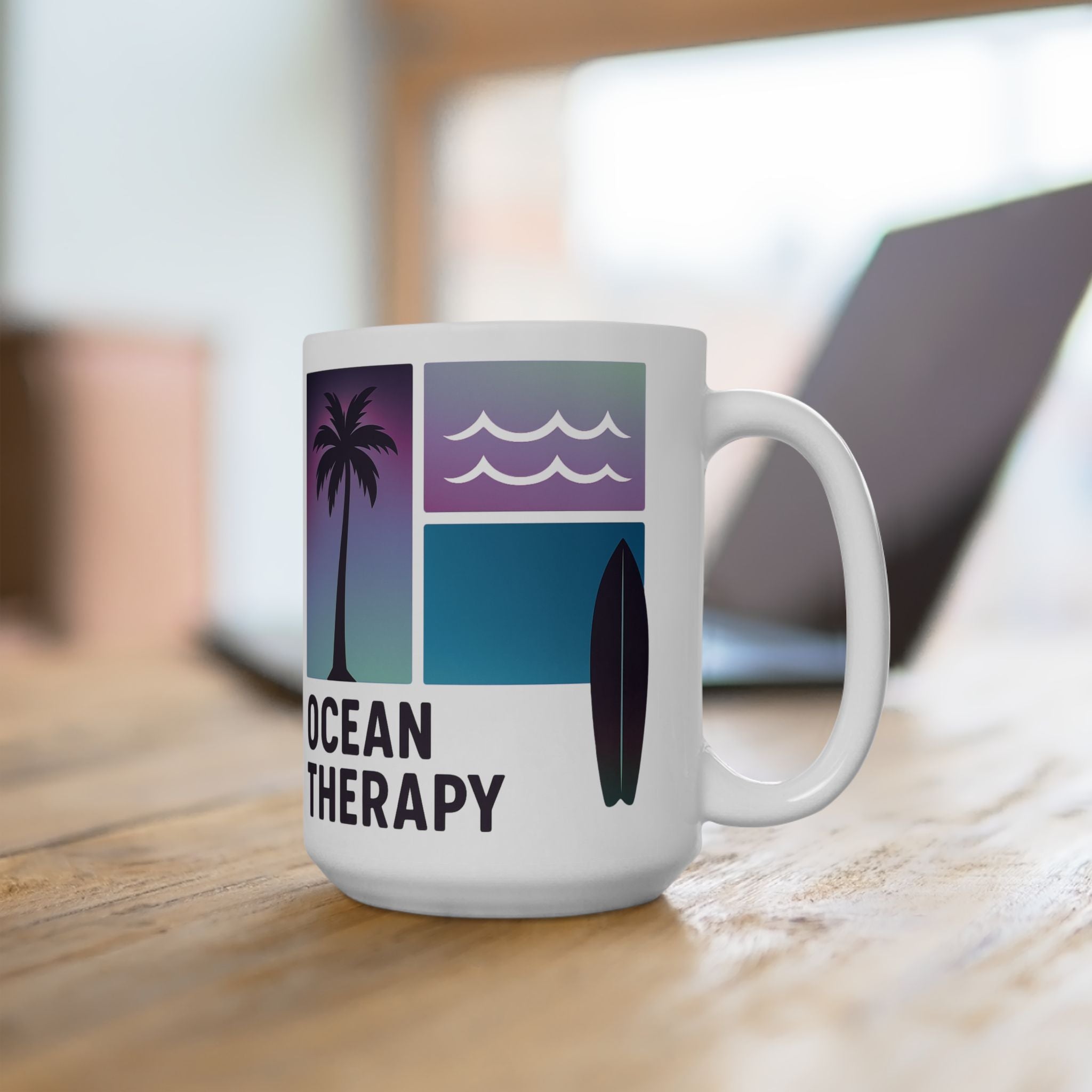 Ocean Therapy Coffee Mug - Beach Block Purple