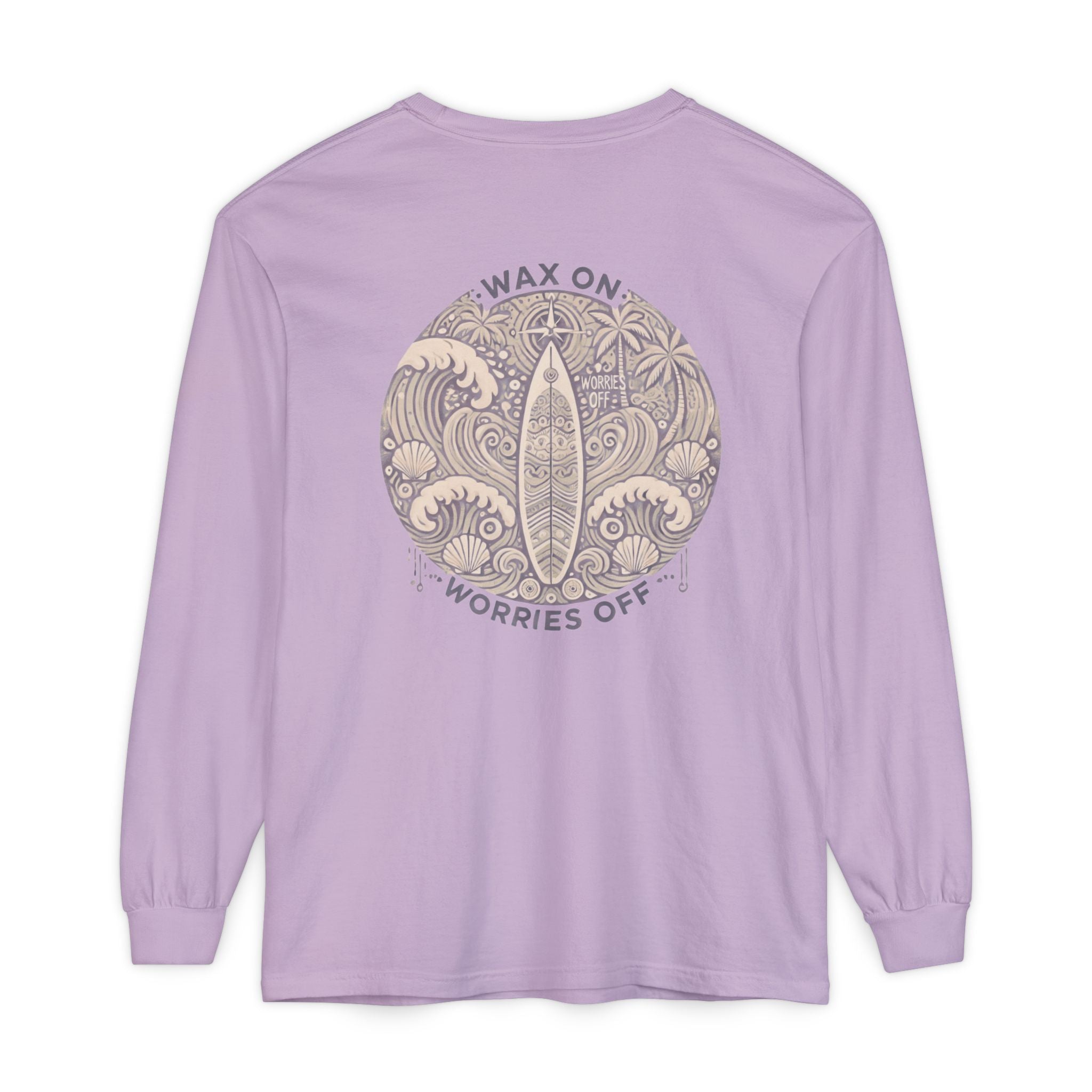 Vintage 'Wax On' Long Sleeve Tee - Sand
