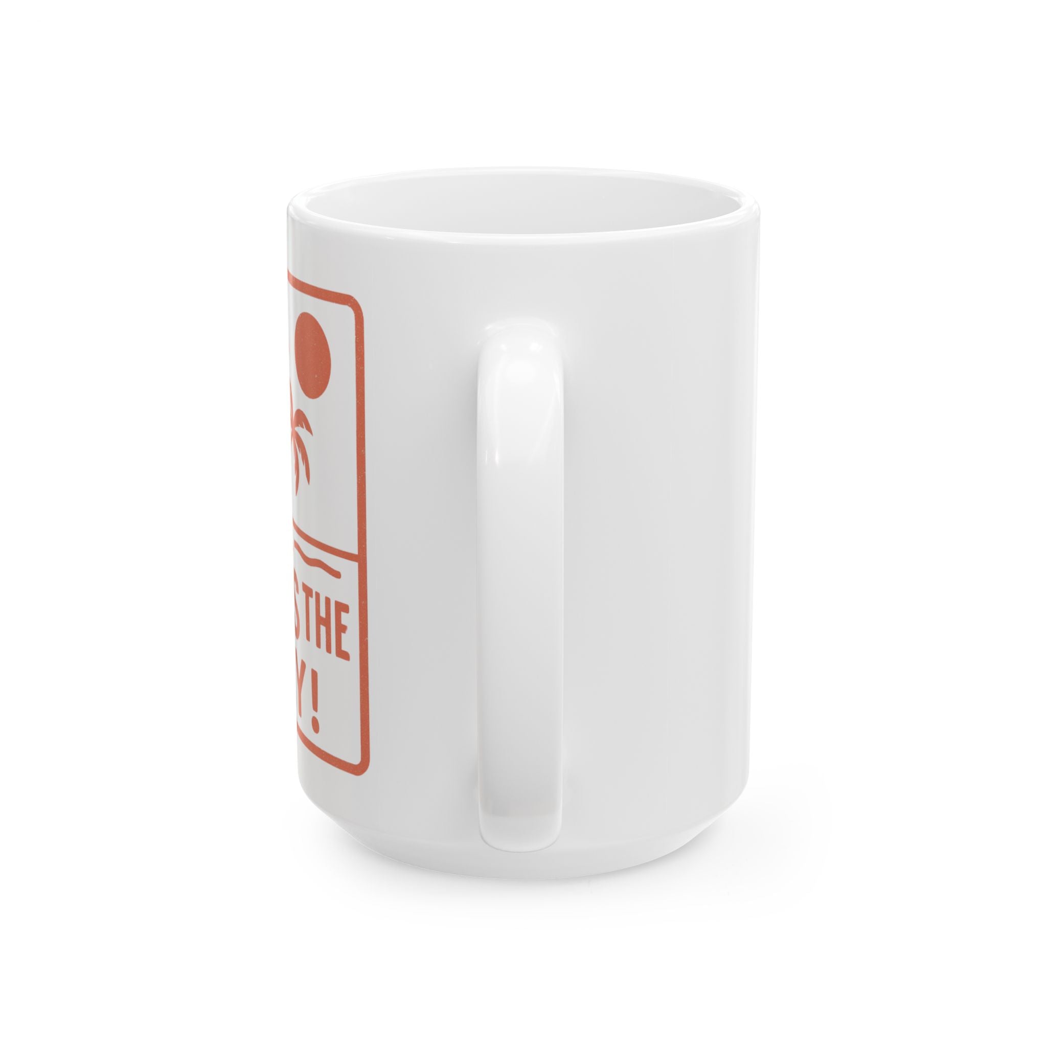 Tropic Beach 'Seas the Day' Coffee Mug - Sunset Orange