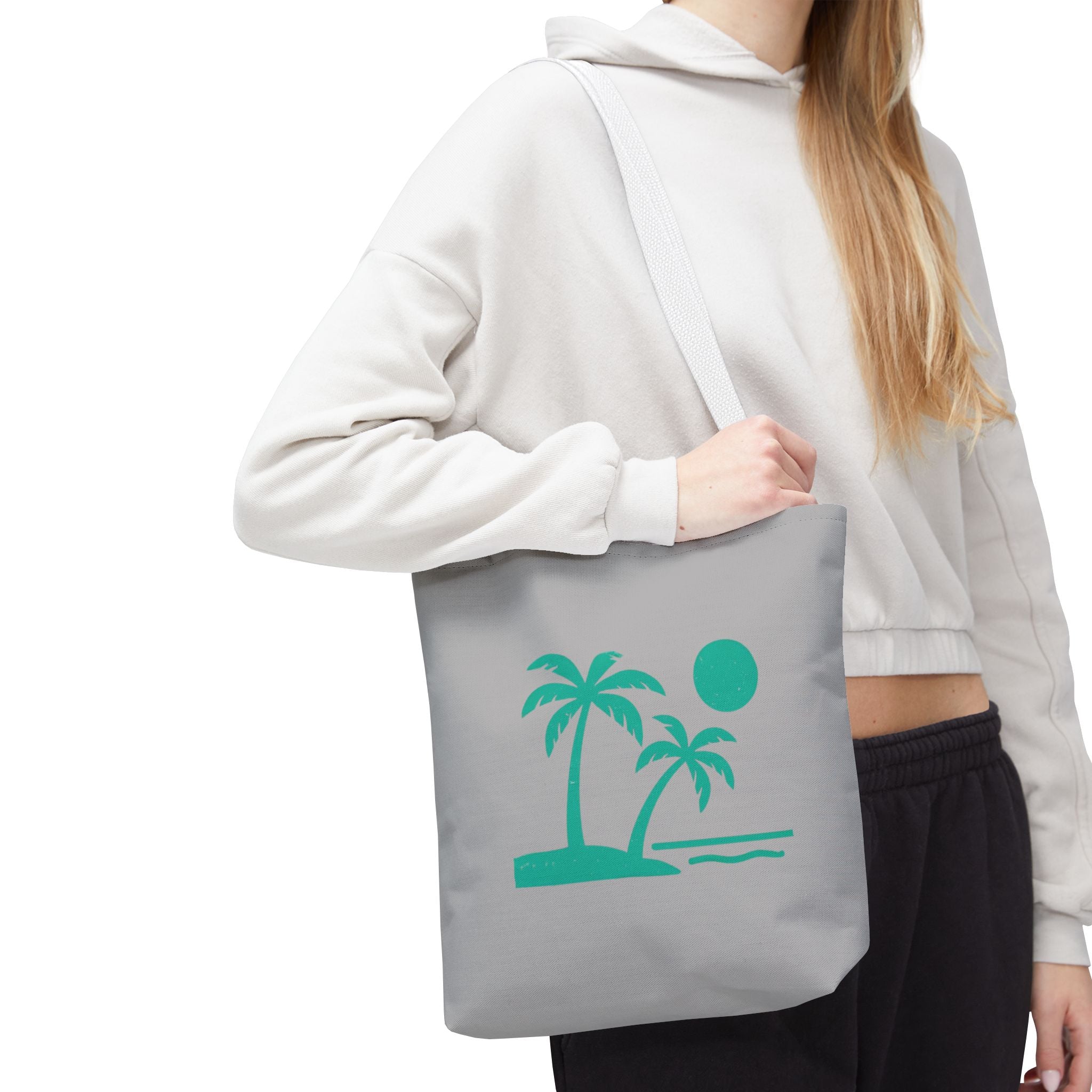 Tropic Beach Canvas Tote Bag - Seafoam Green
