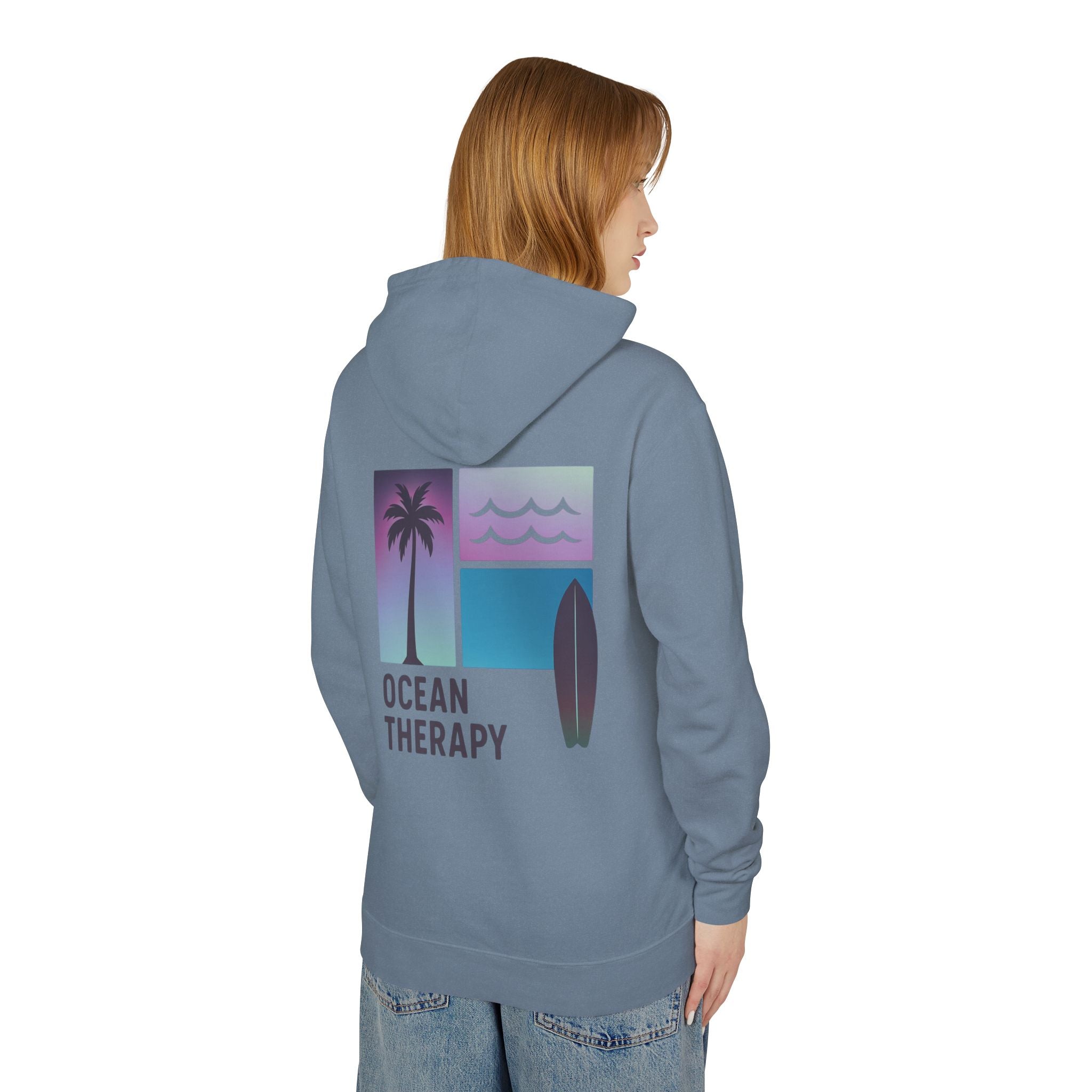 Ocean Therapy Hoodie - Beach Block Purple
