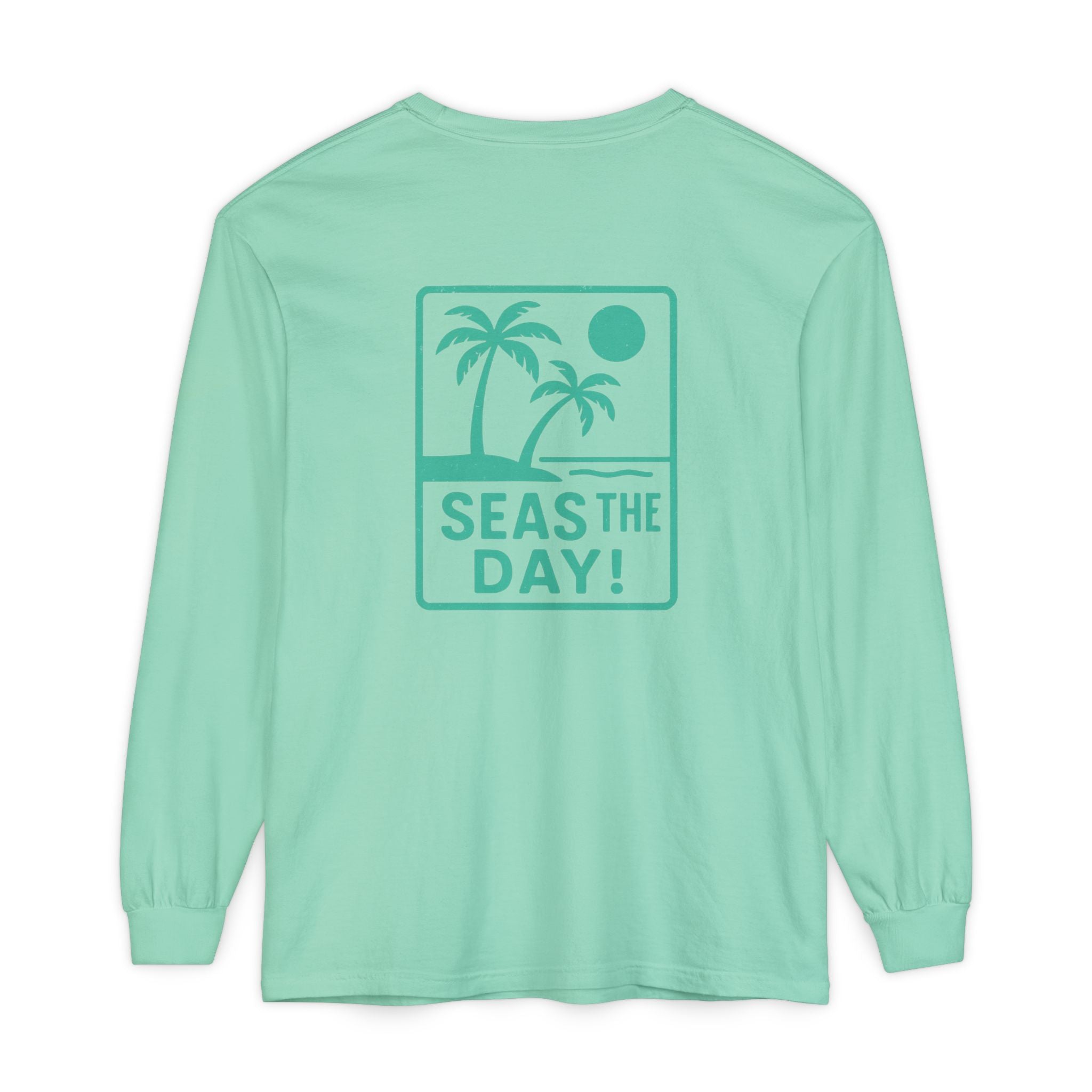 Tropic Beach 'Seas the Day' Long Sleeve Tee - Seafoam Green