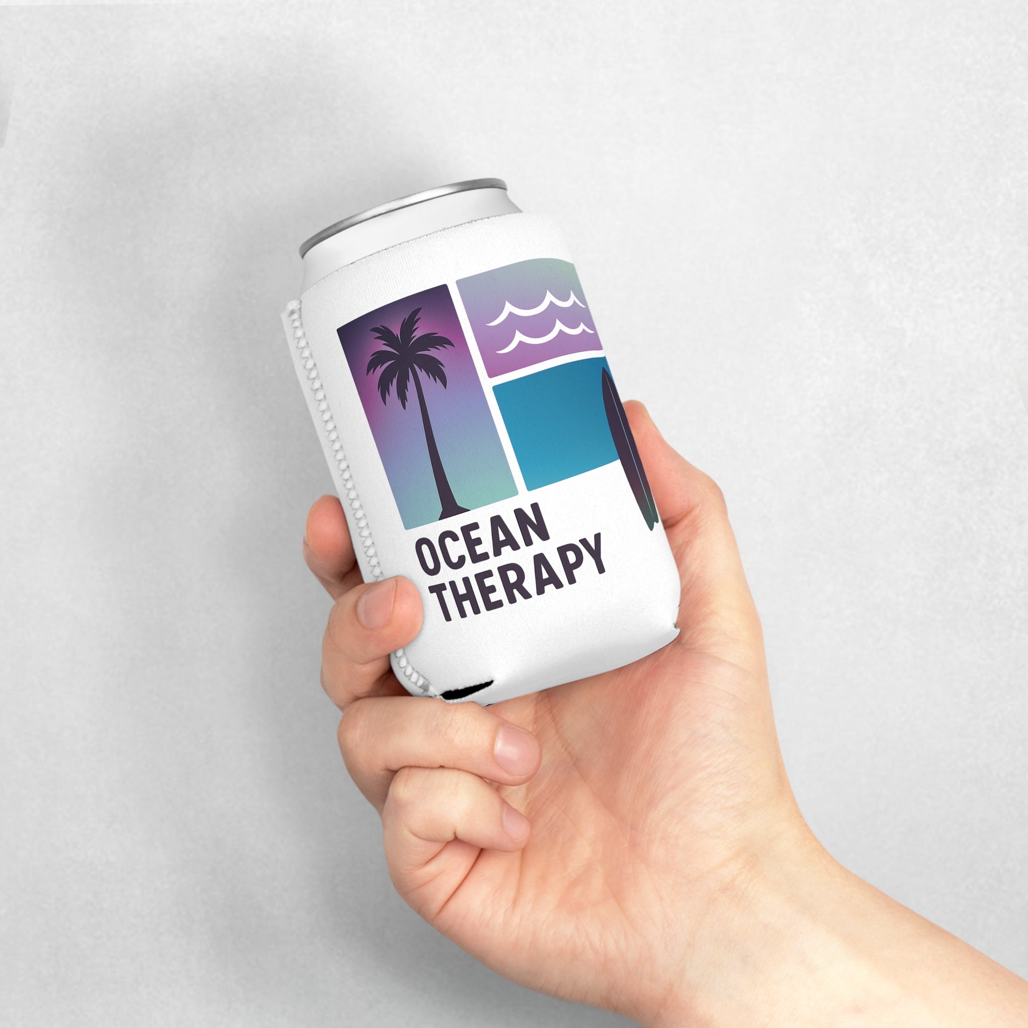 Ocean Therapy Can Cooler - Beach Block Purple