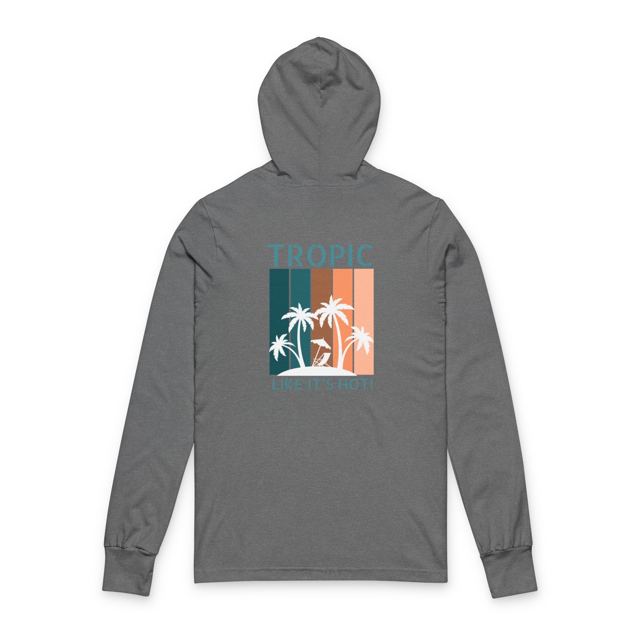 Tropic Panels Long Sleeve Hooded Tee - Peaches & Cream