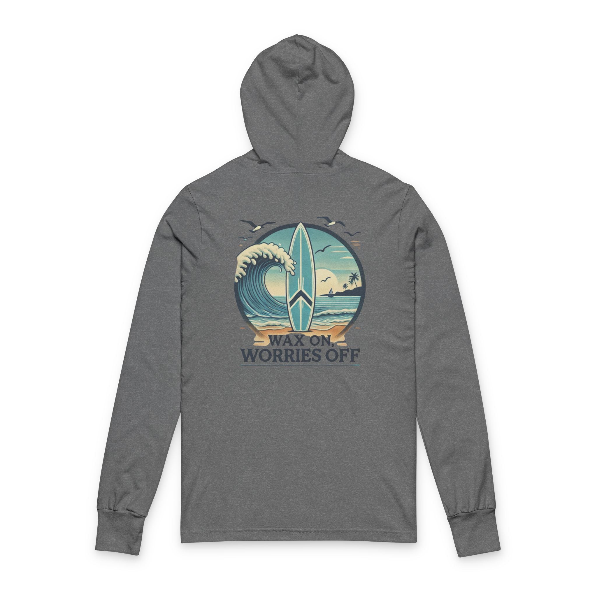Wave Crest 'Wax On' Long Sleeve Hooded Tee - Acapulco Green