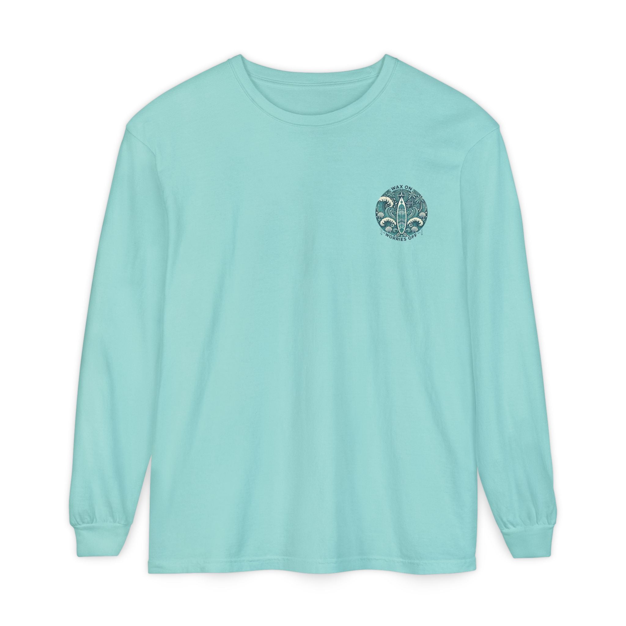 Vintage 'Wax On' Long Sleeve Tee - Shadow Green