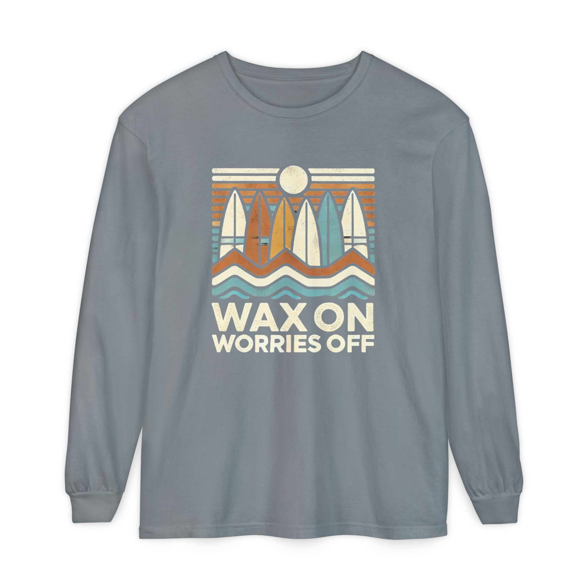 Boards Up 'Wax On' Long Sleeve Tee - Sand & Sky