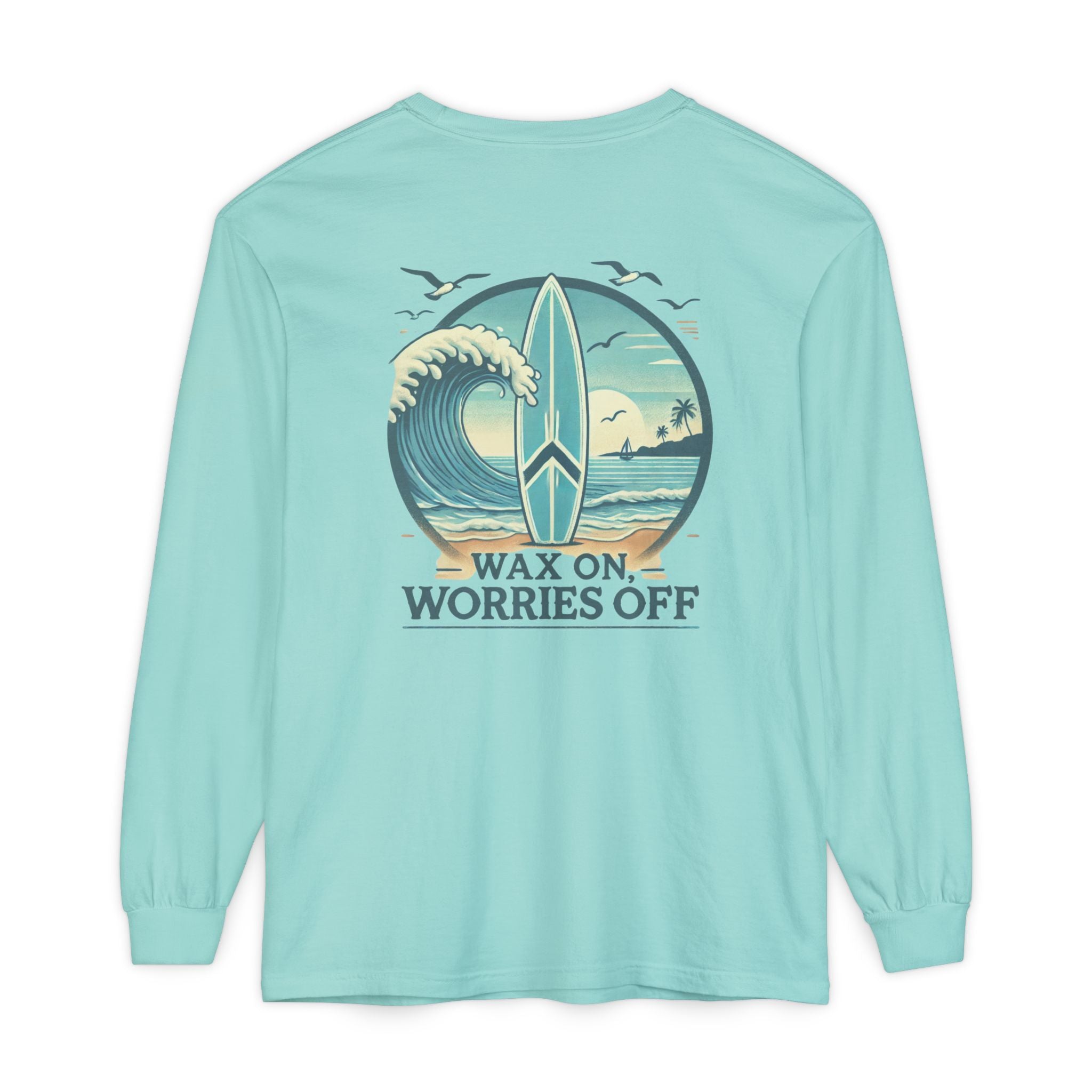 Wave Crest 'Wax On' Long Sleeve Tee - Acapulco Green