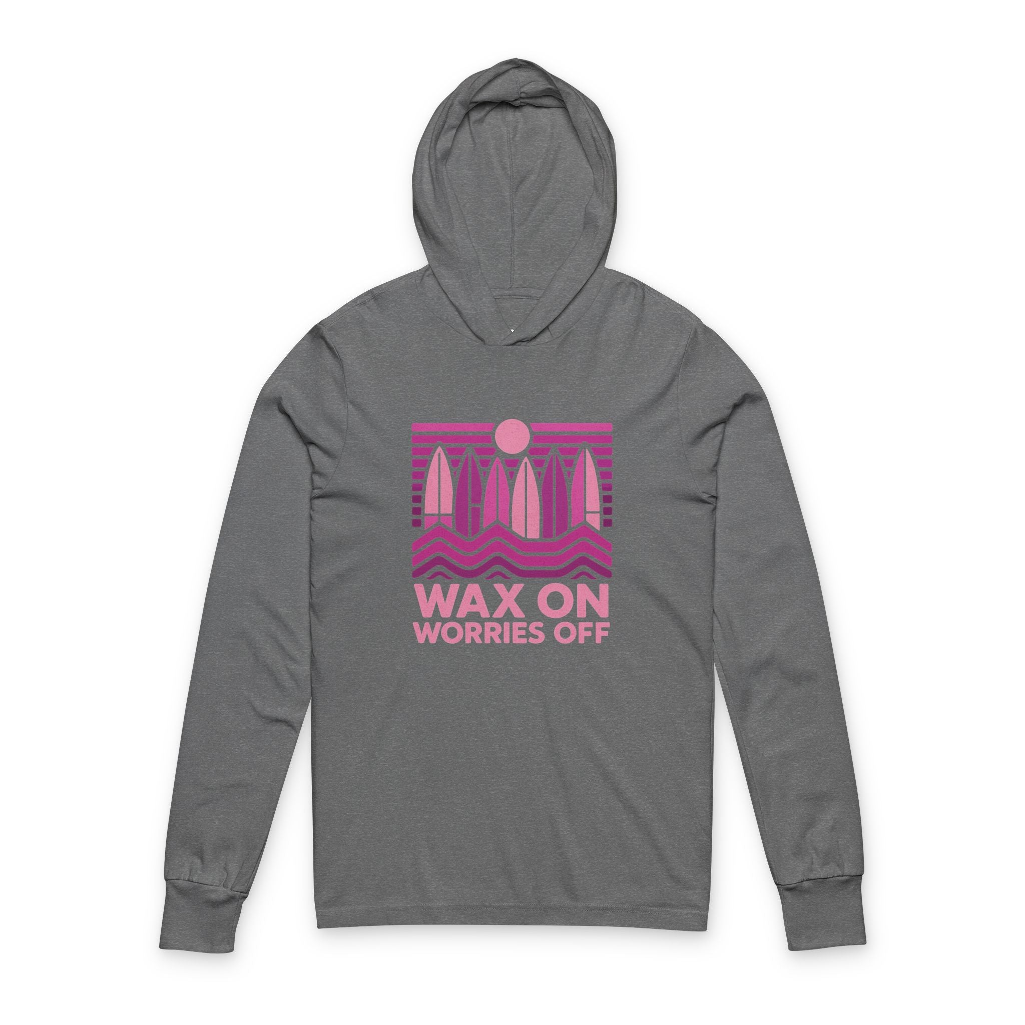 Boards Up 'Wax On' Long Sleeve Hooded Tee - Hot Summer Pink