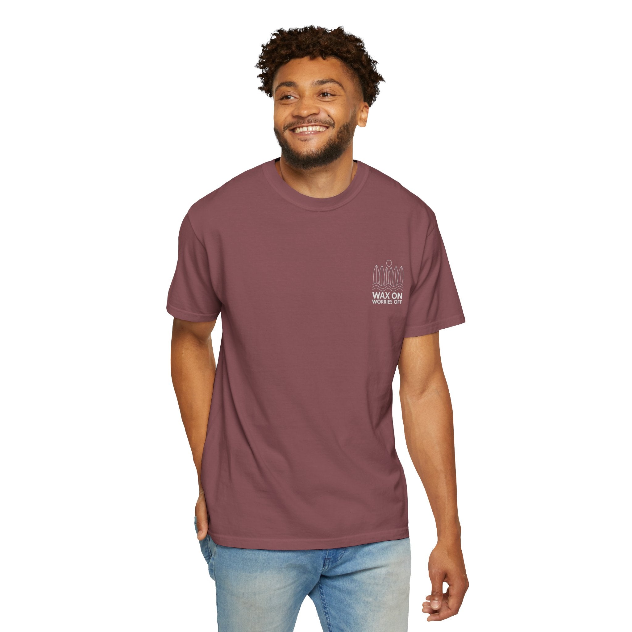 Boards Up 'Wax On' Relaxed Tee - White Outline