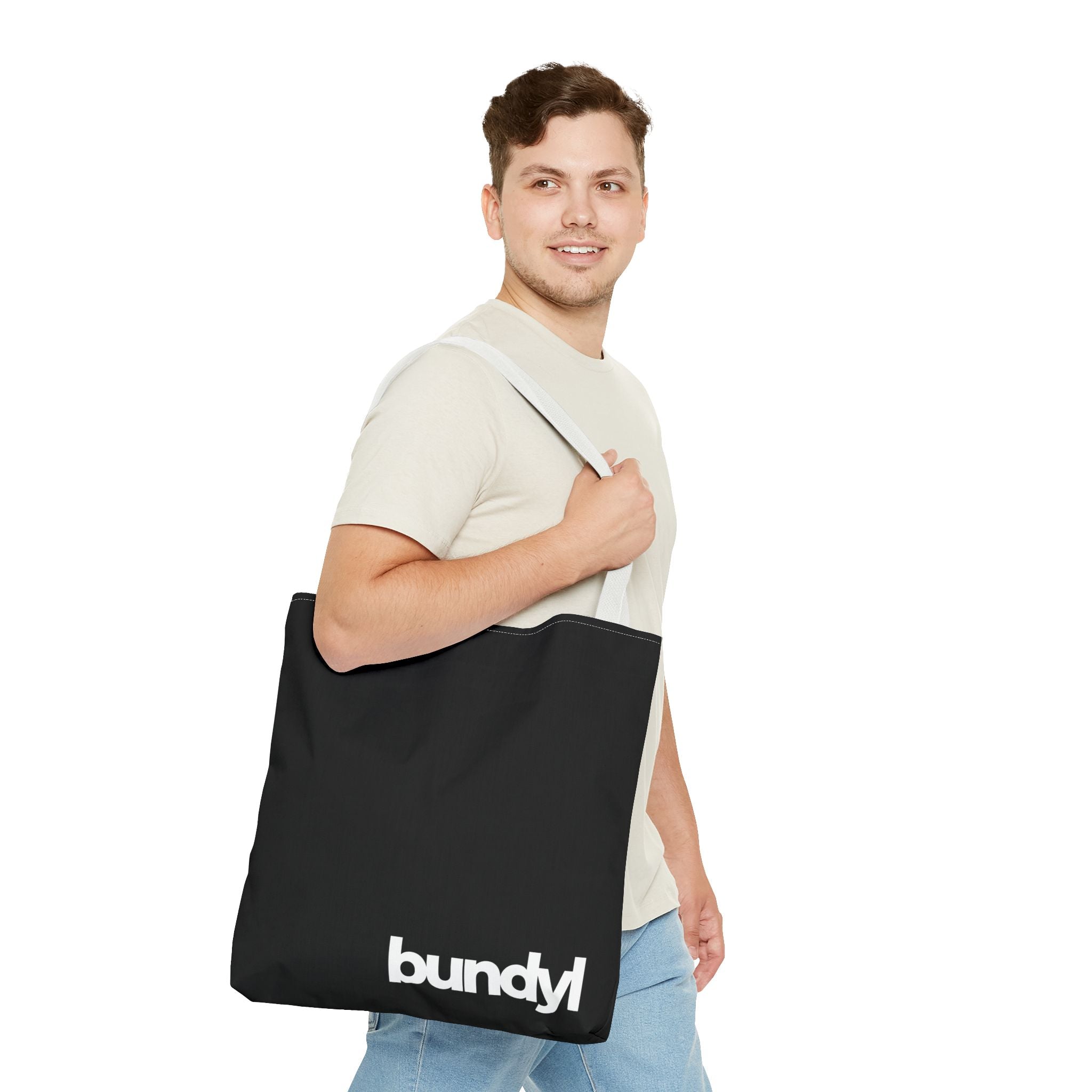 bundyl Logo Beach Canvas Tote Bag - 18x18 in Black
